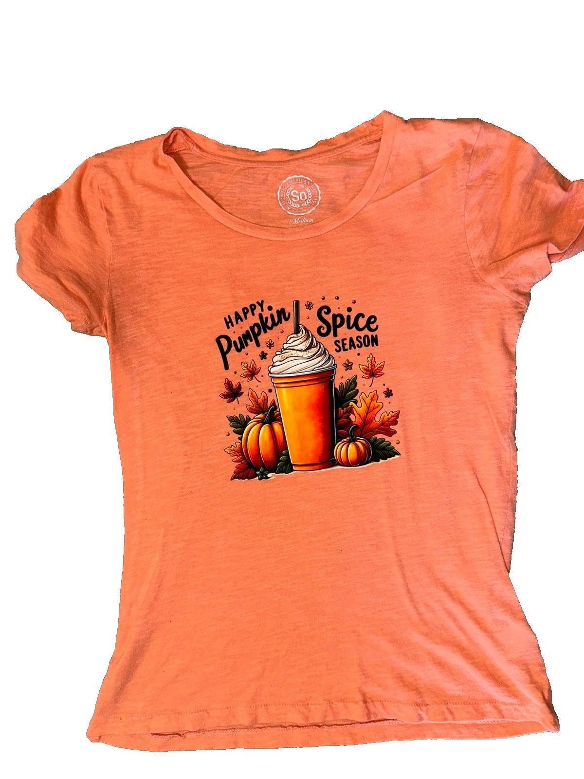 The Unbranded Brand Pumpkin Spice Season Fall Latte Graphic – Orange Tee Size M Size M / US 6-8 / IT 42-44 - 1 Thumbnail