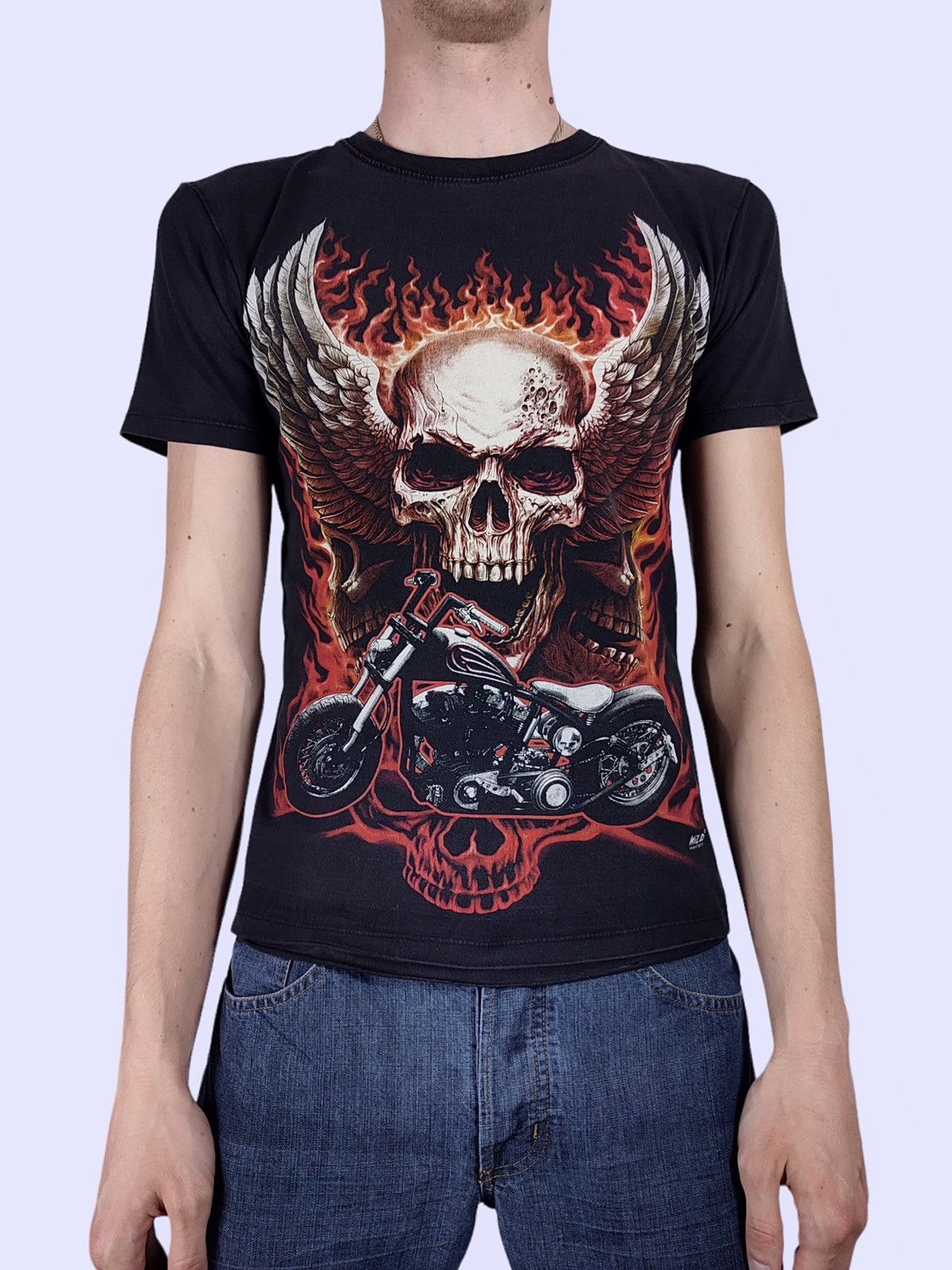 Vintage Y2K Vintage Wild Skull Flame Graphic Print Tee Size US S / EU 44-46 / 1 - 2 Thumbnail