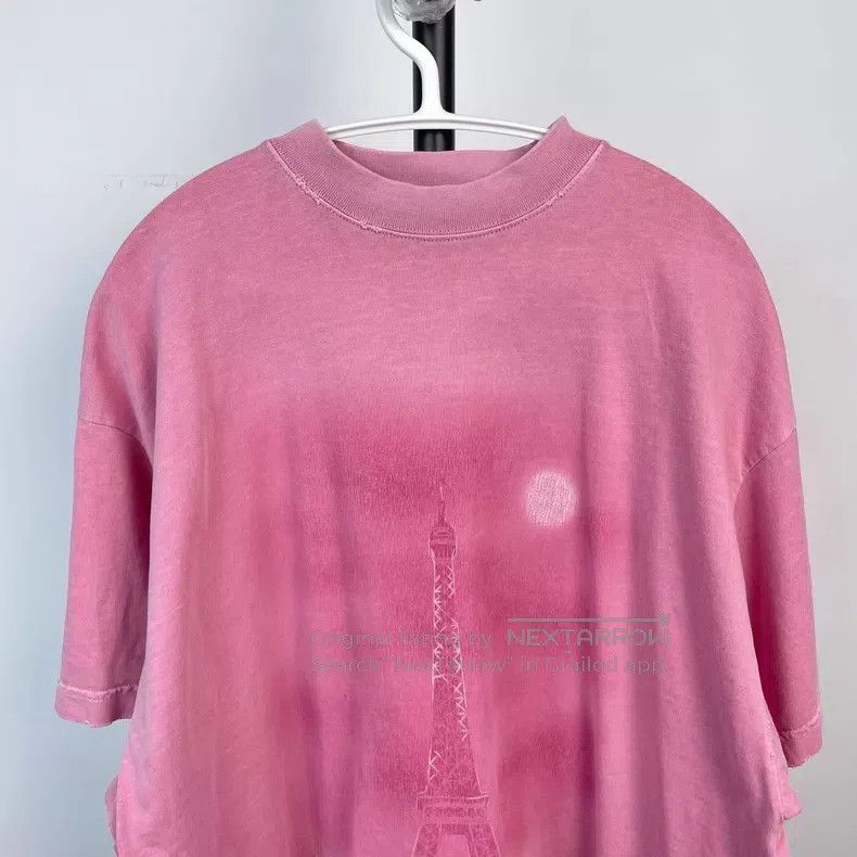 Balenciaga Balenciaga Distressed Pink Eiffel Tower Short Sleeve Size US S / EU 44-46 / 1 - 3 Thumbnail