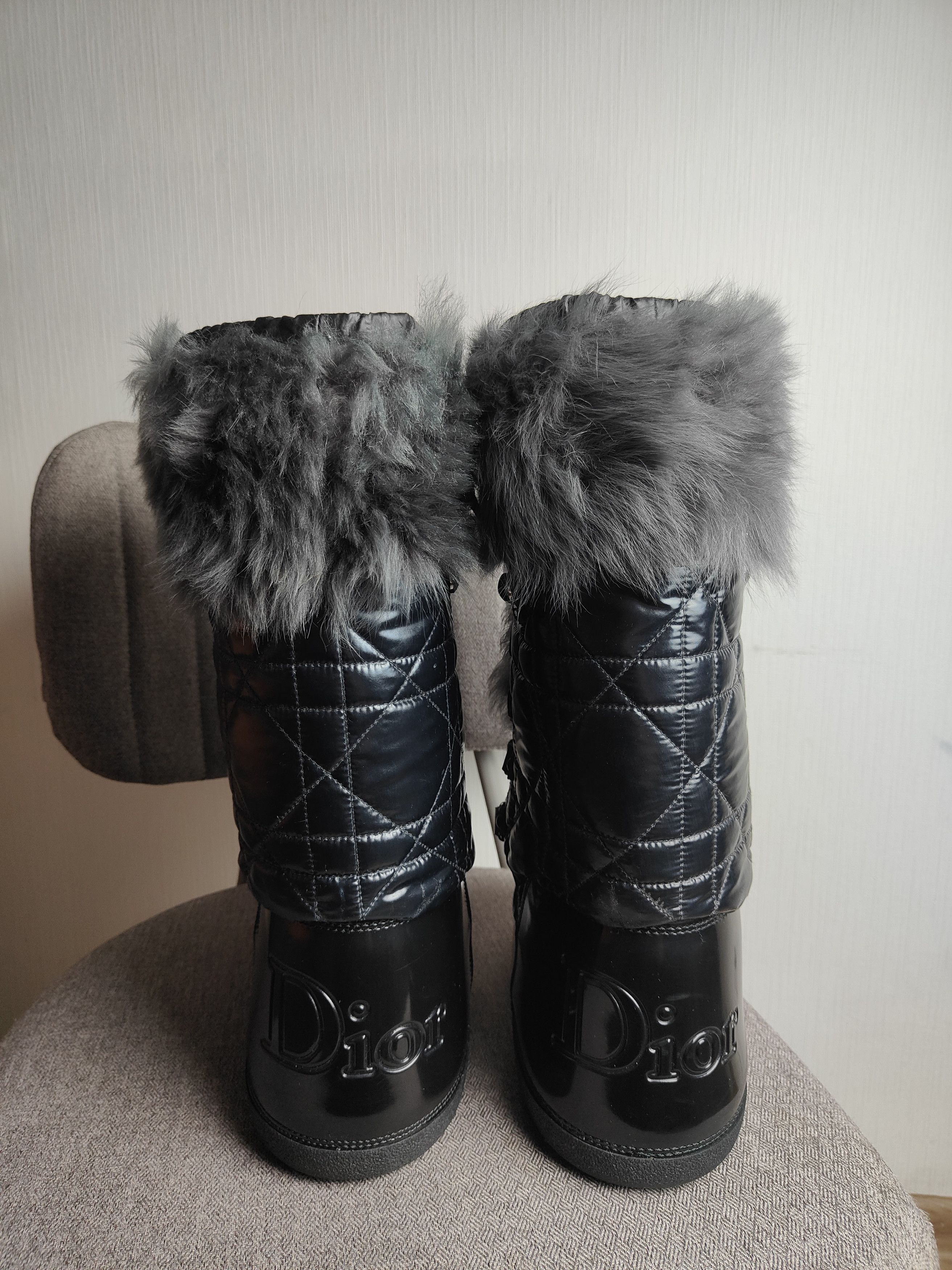 Dior Y2K Dior by John Galliano Massive Fur Quilted Snow Boots Size US 11 / IT 41 - 5 Thumbnail