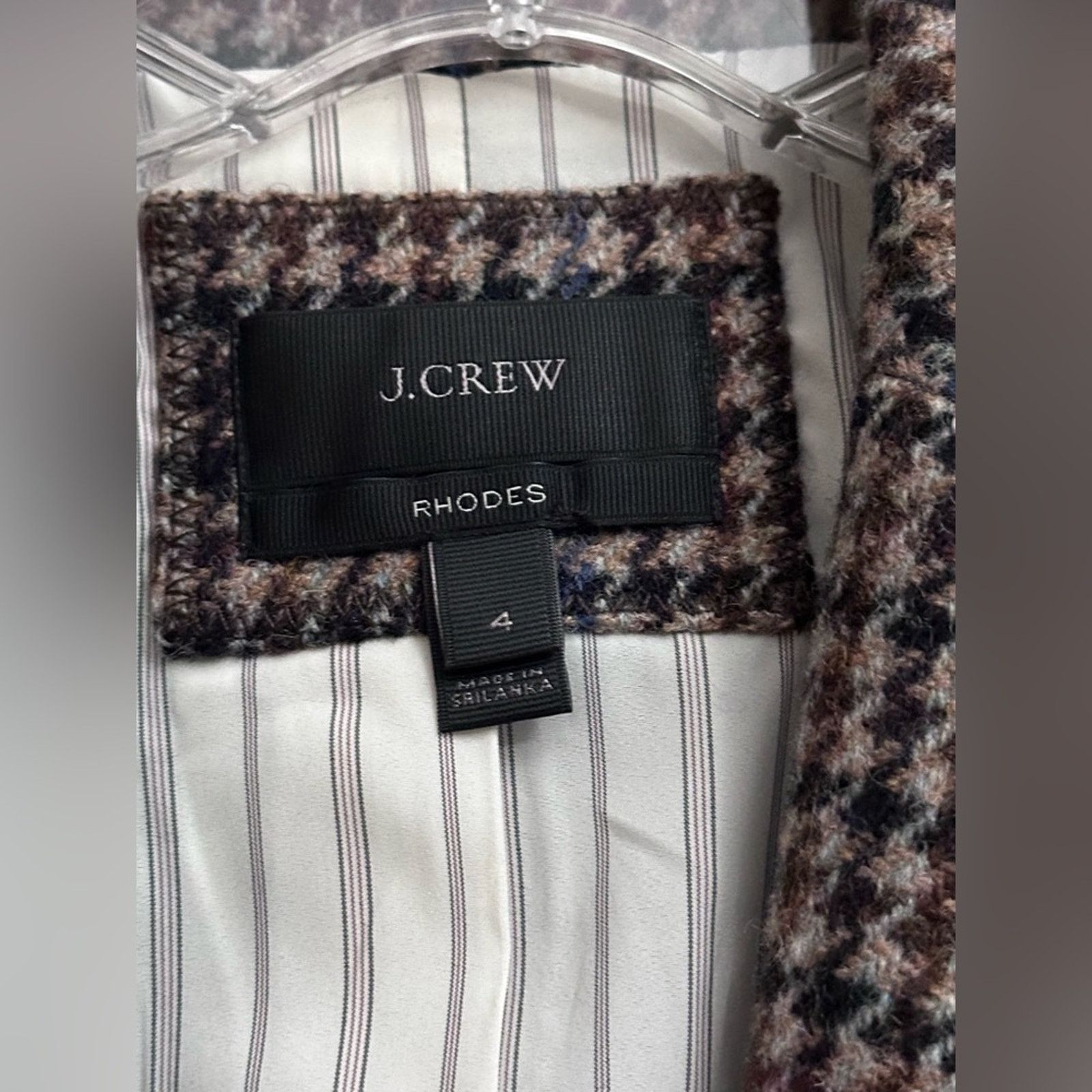 J.Crew J. Crew Rhodes Wool Brown Houndstooth Blazer Size 4 Size S / US 4 / IT 40 - 3 Thumbnail