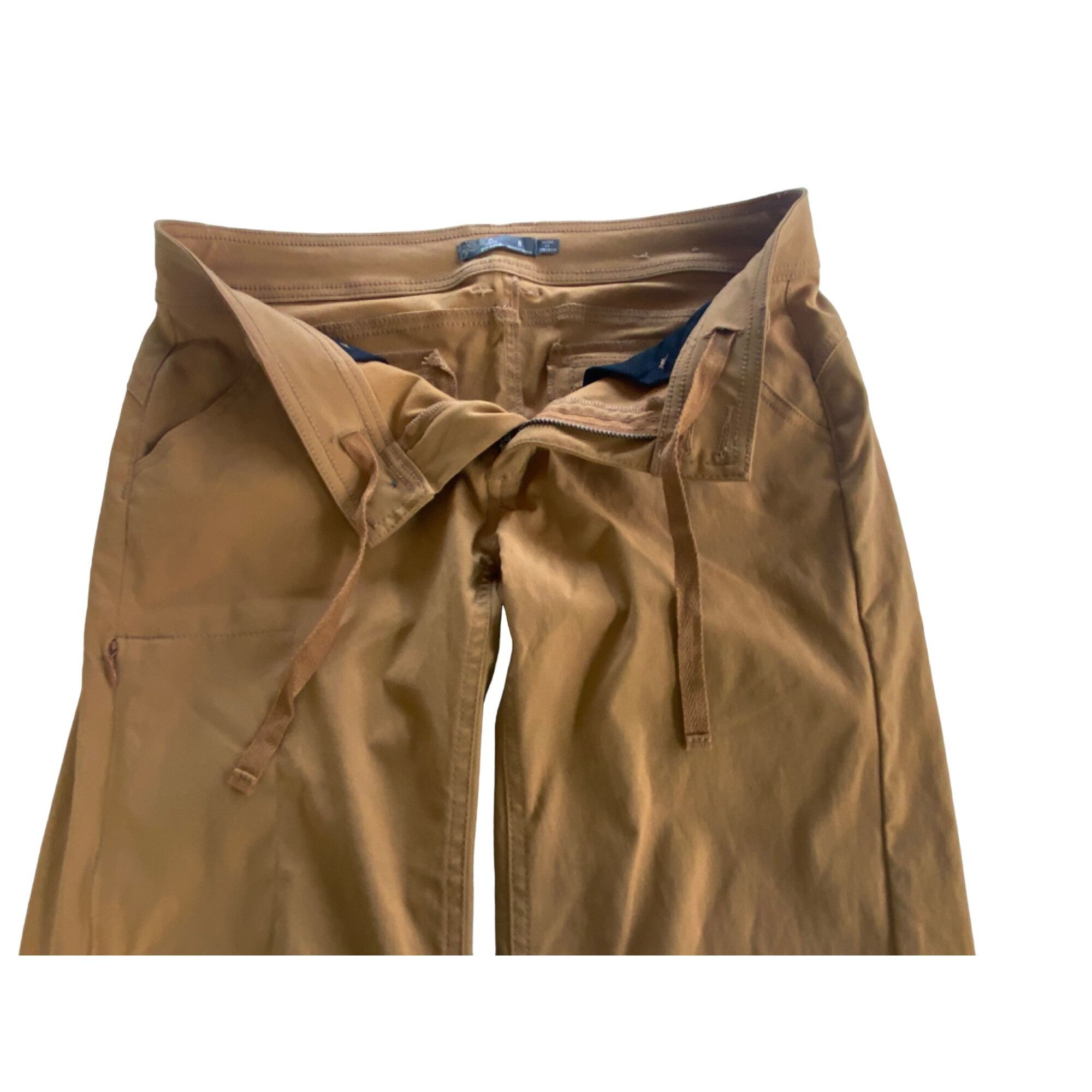 Prana NWT PrAna Halle Pants Women's 8 Short Tan Snap Roll Up Quick Size 30" / US 8 / IT 44 - 14 Thumbnail