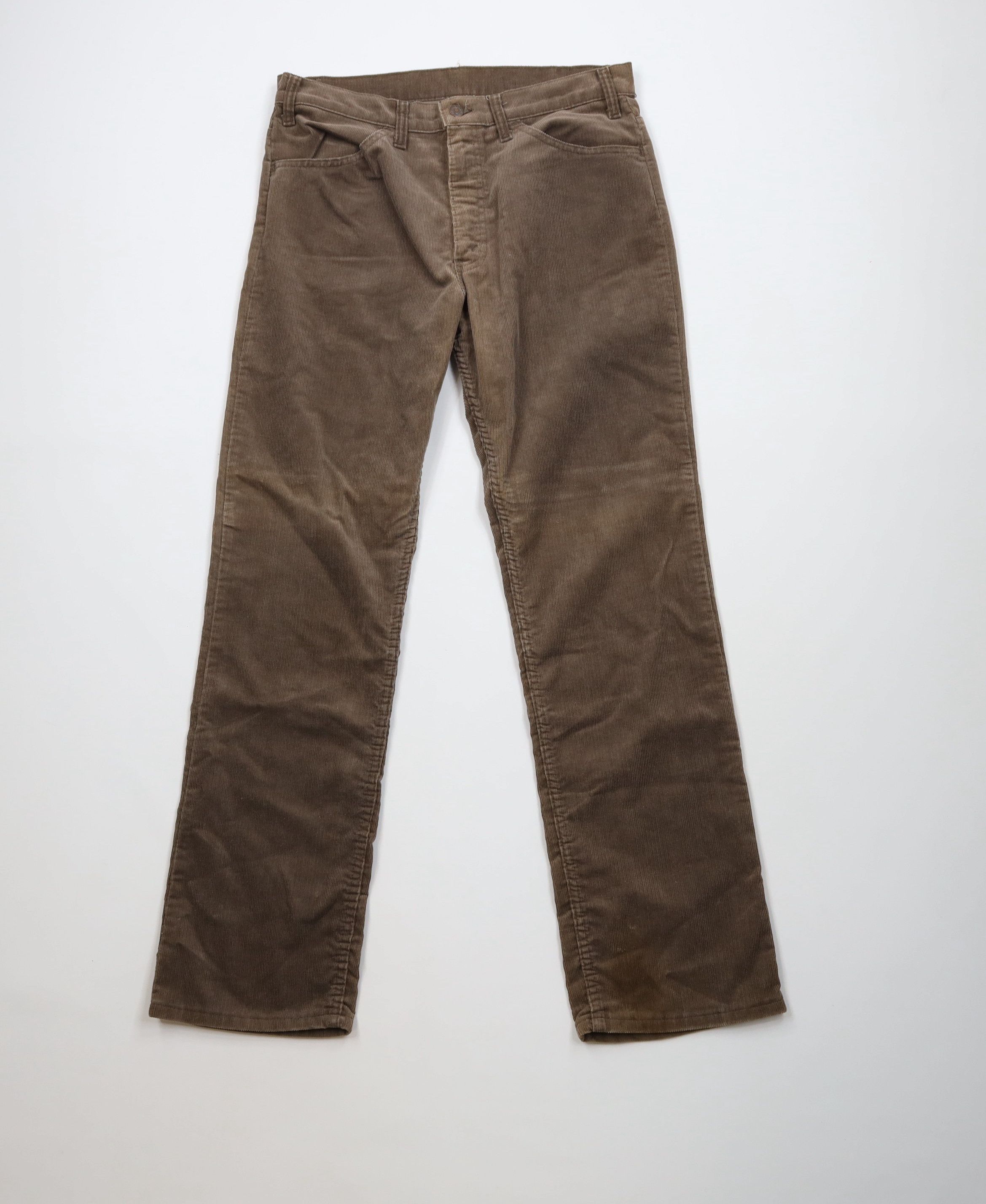 Levi's Vintage 80s Levis Leg Corduroy Chino Pants Brown USA Size US 32 / EU 48 - 1 Thumbnail