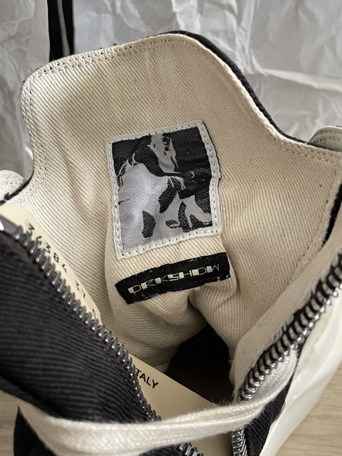 Rick Owens Drkshdw Rick Owens DRKSHDW abstract high sneakers Black milk Size US 7 / IT 37 - 6 Thumbnail
