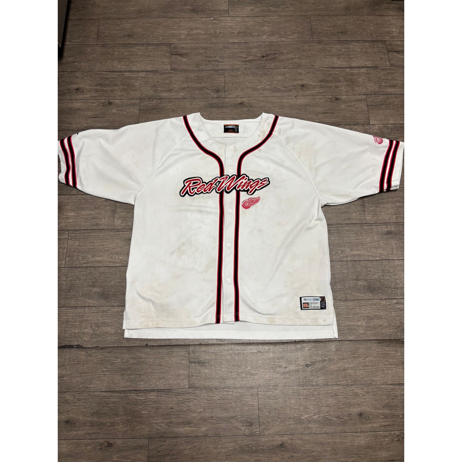 MLB × NHL × Vintage Vintage Detroit Red Wings Baseball Jersey Sz 3XL White 00s Size US XXL / EU 58 / 5 - 1 Thumbnail