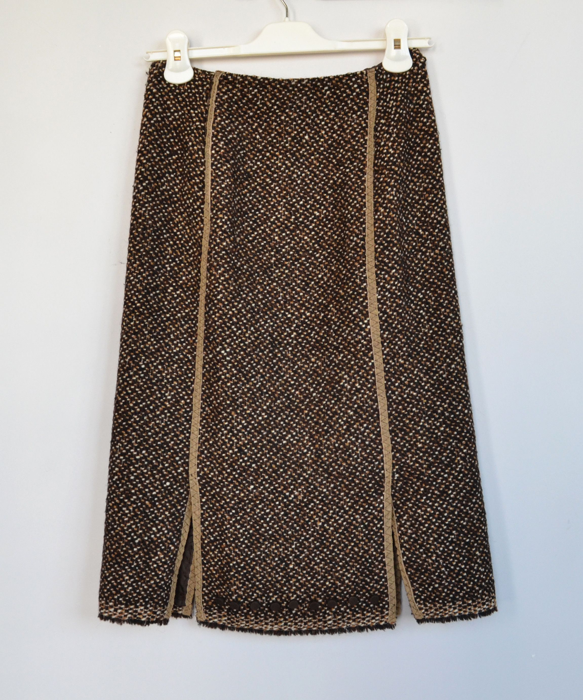 Prada PRADA Skirt Slits Wool Knit Brown F/W 2000 Size 40 Size 27" / US 4 / IT 40 - 6 Thumbnail