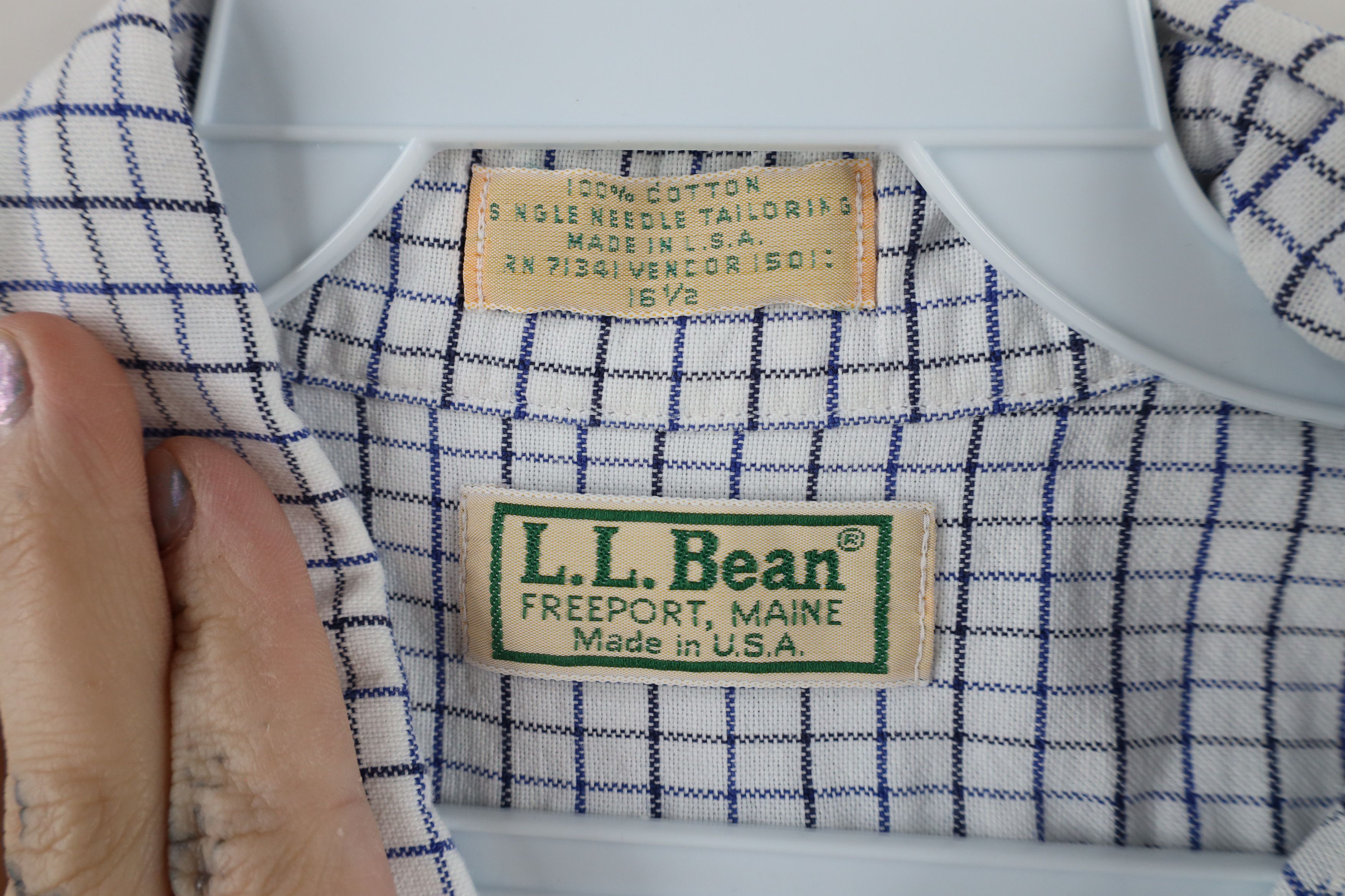 L.L. Bean × Vintage Vintage 90s LL Bean Tailored Button Down Shirt Plaid USA Size US L / EU 52-54 / 3 - 5 Thumbnail