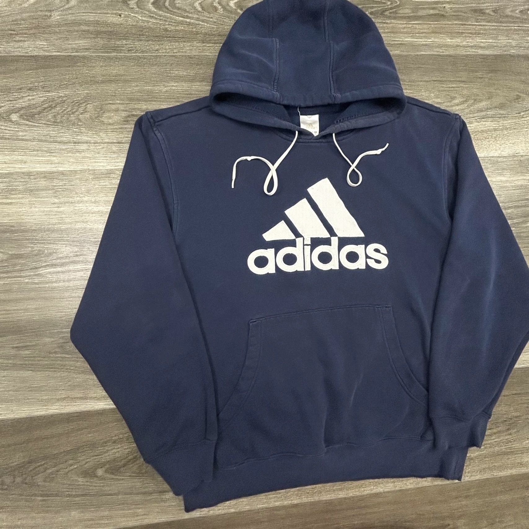 Adidas VINTAGE Adidas Hoodie Mens M Navy Blue Pullover Big Logo Fleece Sweatshirt Size US M / EU 48-50 / 2 - 3 Thumbnail