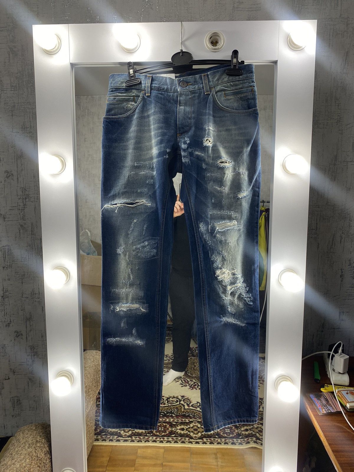 Dolce & Gabbana Dolce & Gabbana #14 Classic Destroyed Denim Jeans Size US 44 / EU 60 - 12 Thumbnail