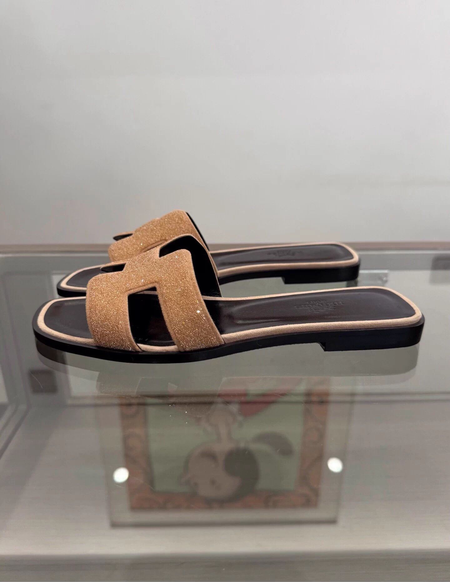 Hermes Hermes Brown Shimmer H Logo Women's Slippers 36.5 EU Size US 5.5 / IT 35.5 - 3 Thumbnail