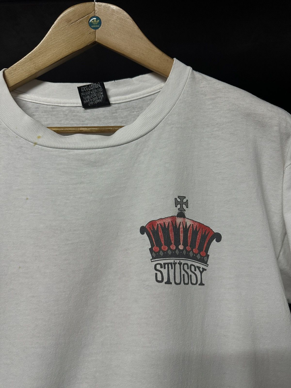 Stussy Vintage 90s Stussy Crown Distressed Tee Size US L / EU 52-54 / 3 - 8 Thumbnail