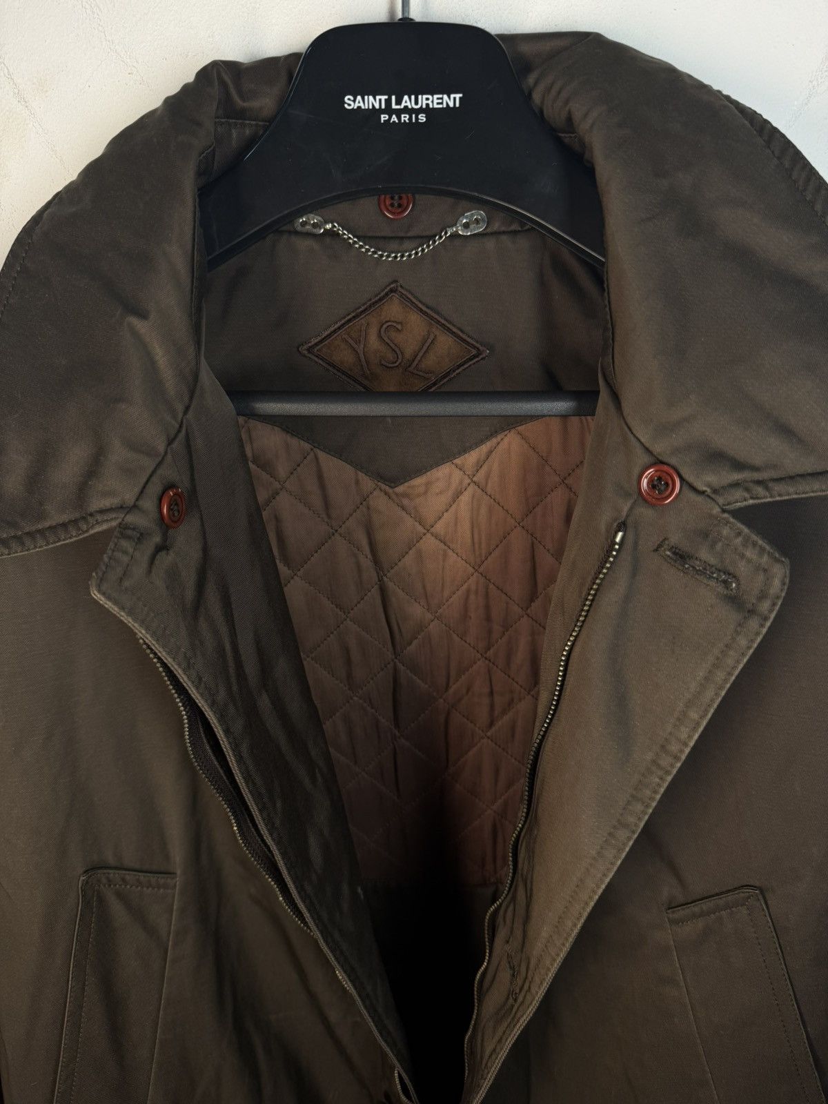 Yves Saint Laurent 90s Warm YSL Jacket Brown Autumn Parka Classic Zip Up Size US XL / EU 56 / 4 - 13 Thumbnail