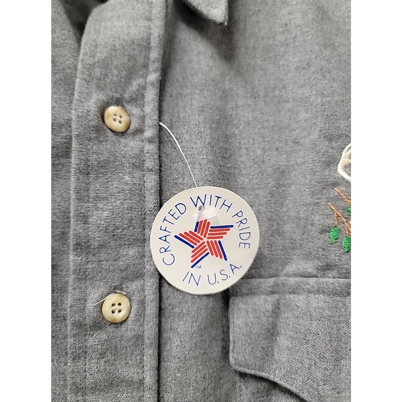 Vintage VINTAGE Winter Run Flannel Shirt Button-Up Mens L Gray Cotton USA 24 Chest 31 Length NWT Size US L / EU 52-54 / 3 - 3 Thumbnail