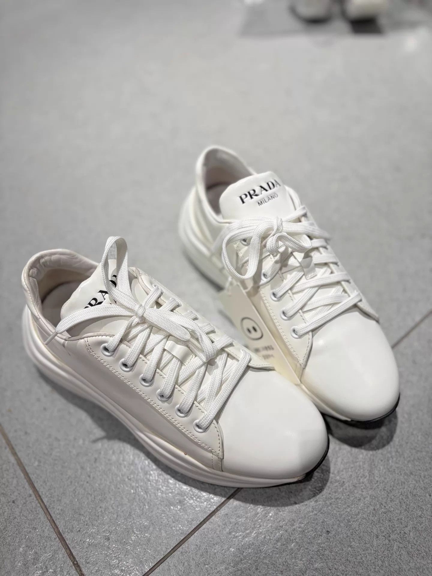 Prada Prada new white leather platform sneakers 99 37 Size US 6.5 / IT 36.5 - 1 Thumbnail