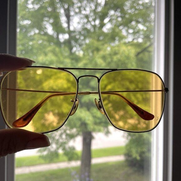RayBan Vintage 60s/70s B&L Ambermatic Yellow Sunglasses - 58mm Size ONE SIZE - 12 Thumbnail
