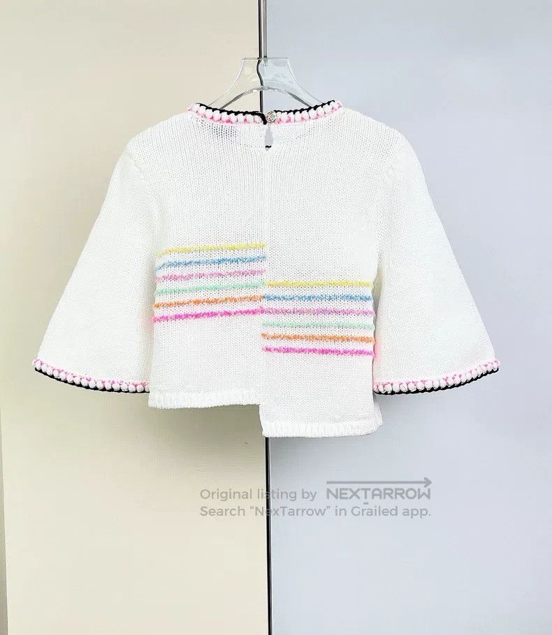 Chanel Chanel 24S white irregular knitted sweater Size XS / US 0-2 / IT 36-38 - 3 Thumbnail