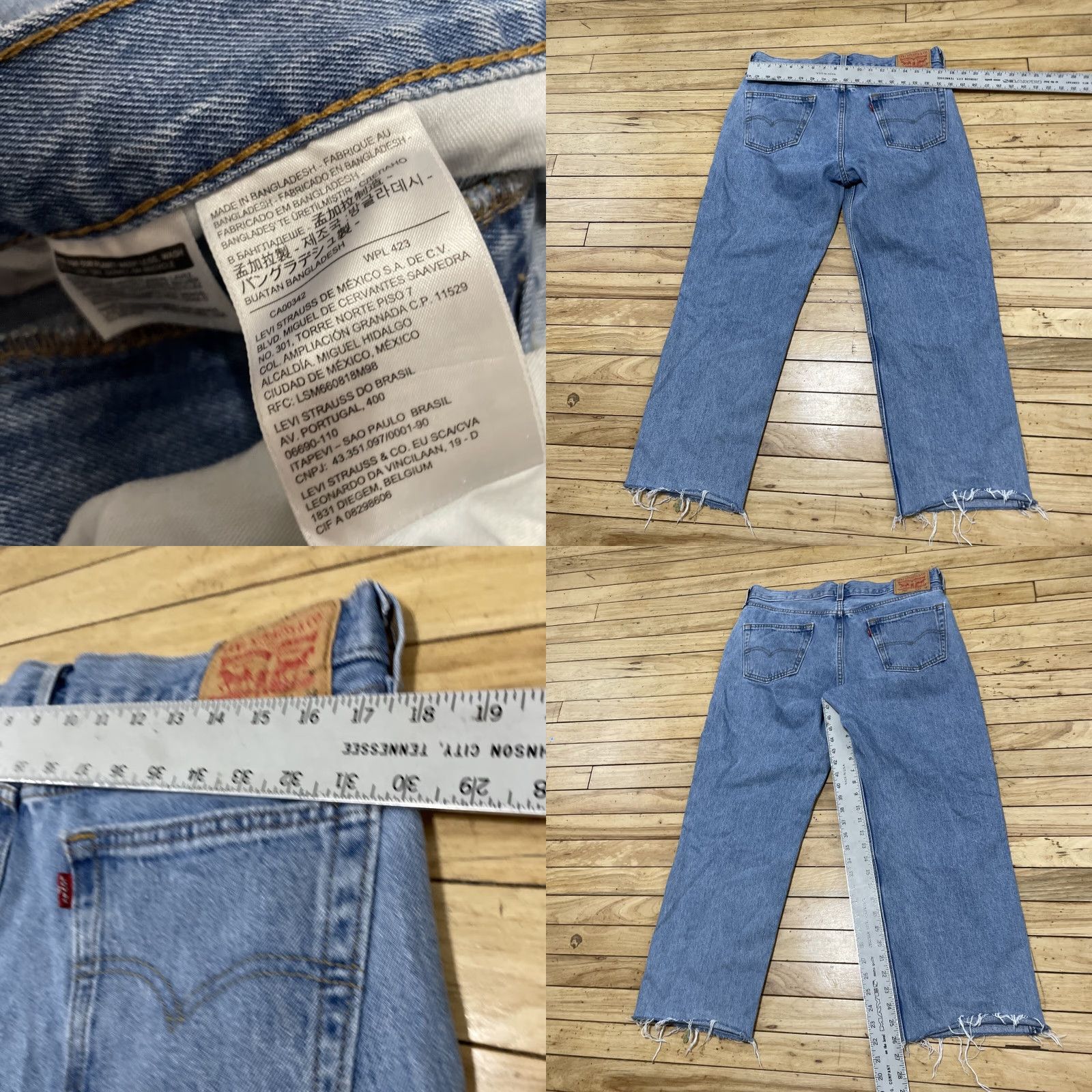 Levi's VINTAGE Levi's 550 Jeans Men 34x32 Hip Hop Streetwear Blue Denim Fringe 27in 5-Pocket Mens Jeans Regular Straight Size US 34 / EU 50 - 8 Thumbnail