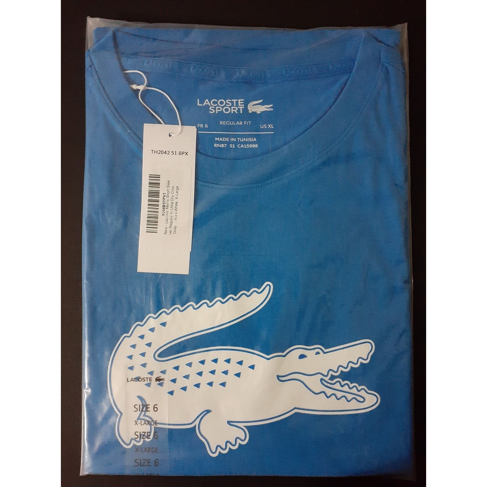 Lacoste Lacoste Men's Regular-fit Ultra Dry Croc Graphic T-Shirt XL Size US XL / EU 56 / 4 - 2 Thumbnail