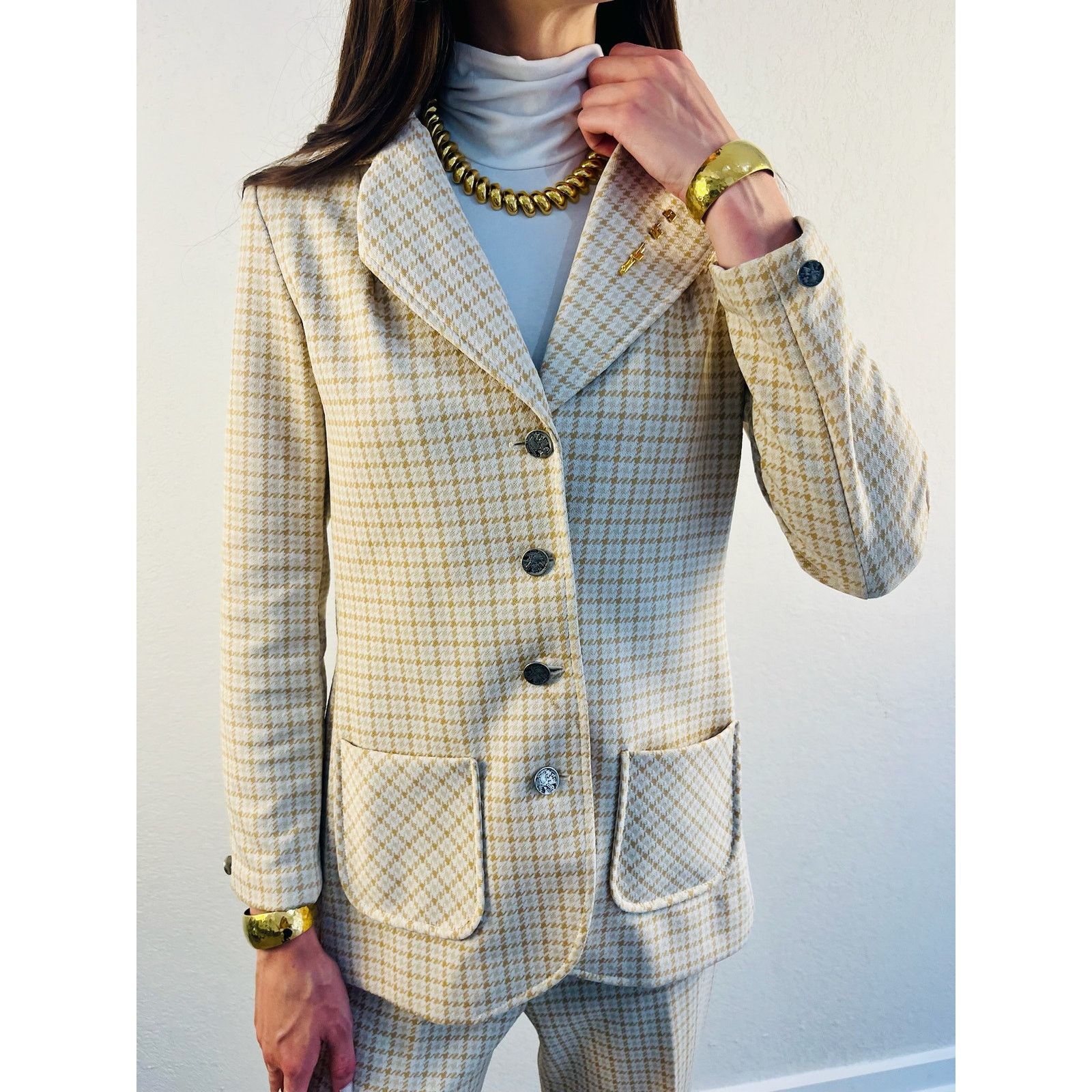 Other 70s Houndstooth Jacket and Pants Set Size M / US 6-8 / IT 42-44 - 8 Thumbnail