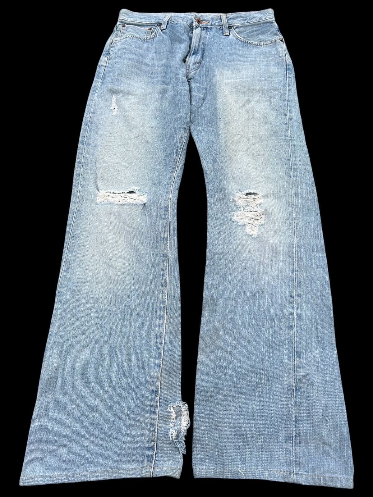 Edwin × If Six Was Nine × Kapital Flare💥Edwin Selvedge Distressed Japanese Punk grunge denim Size US 31 - 1 Thumbnail