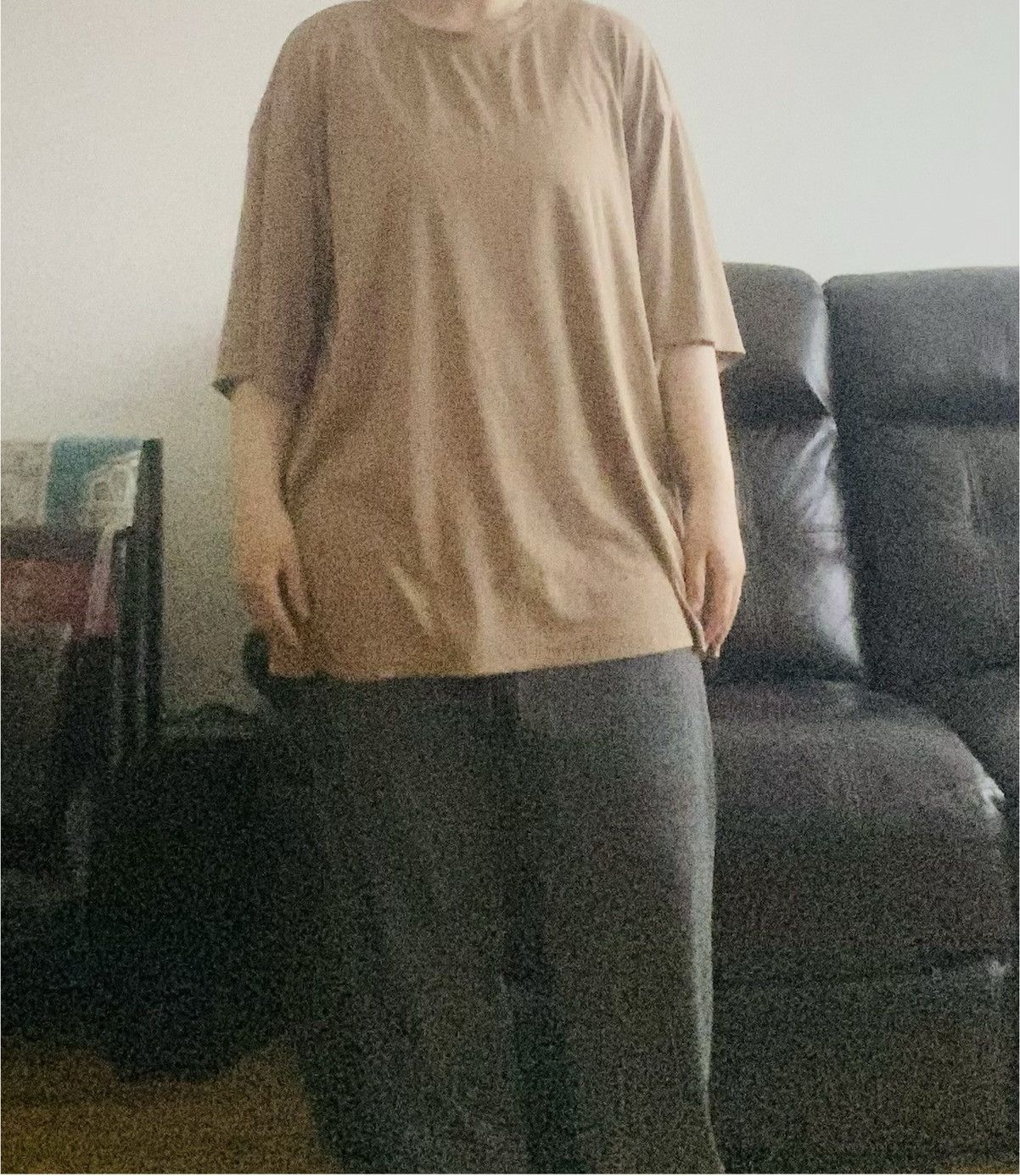 Shein 🤎 Ribbed Oversized T-Shirt – Beige/Tan Barely Worn Size XL / US 12-14 / IT 48-50 - 2 Thumbnail