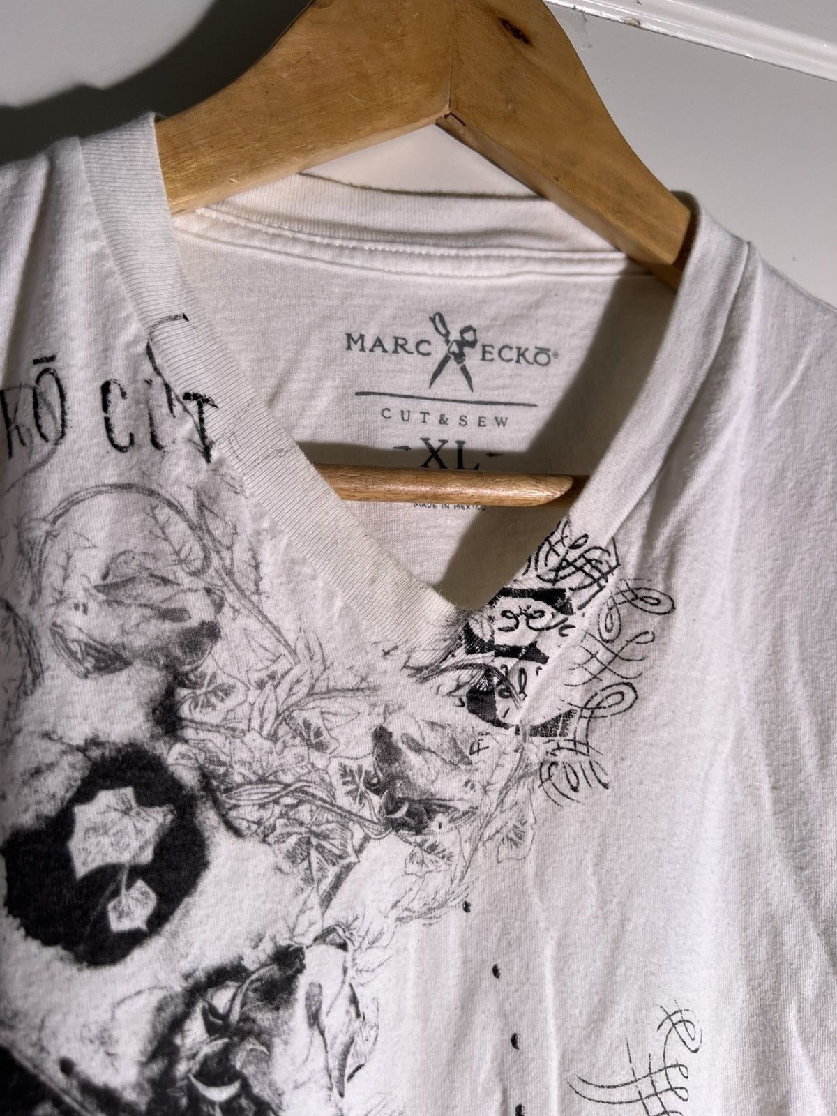 Vintage 2000’s Y2K VTG Vintage Marc Ecko Skull Scissors Goth T Shirt Size US XL / EU 56 / 4 - 10 Thumbnail