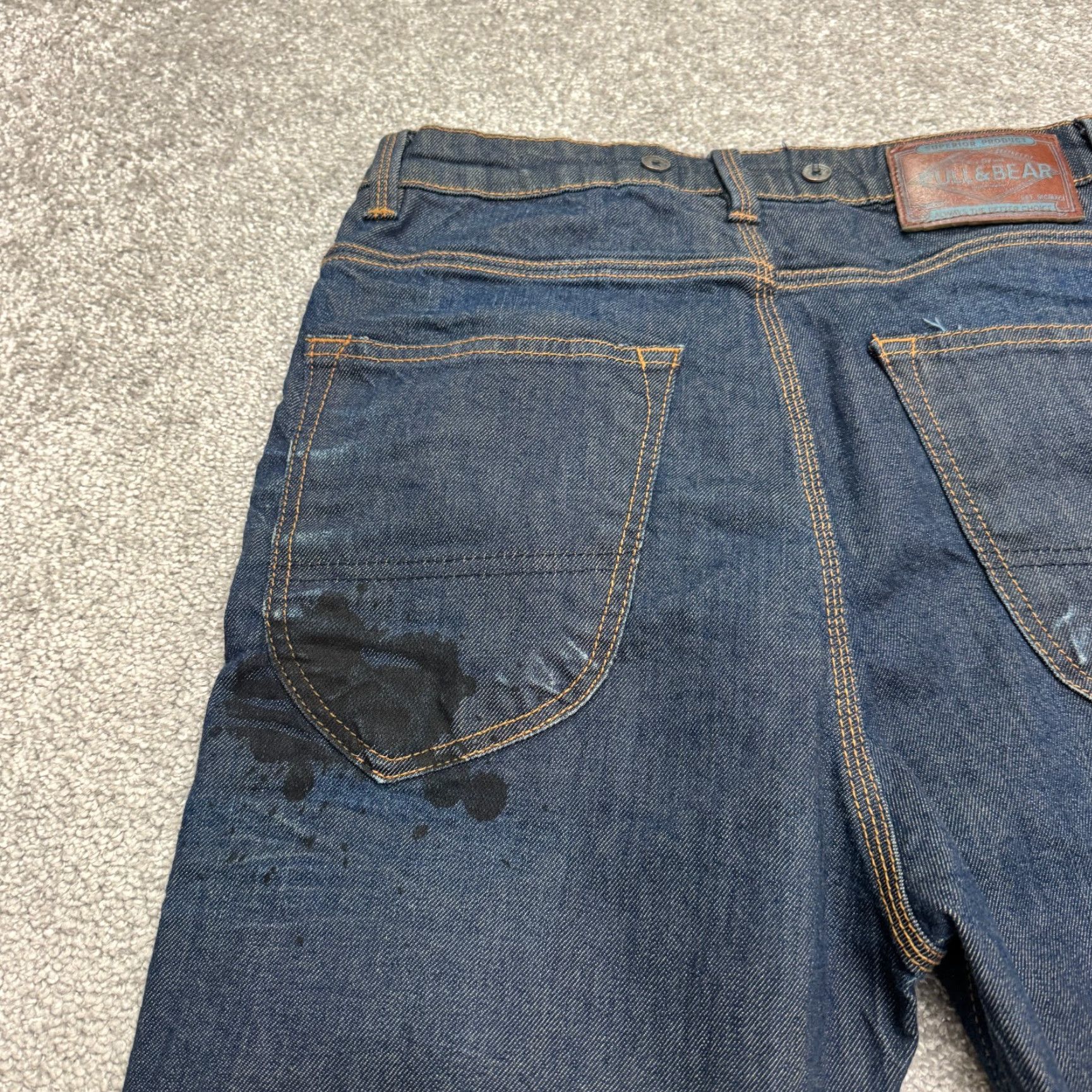 Vintage Pull&Bear Jeans Men 30 Denim Light Blue Dark Wash Regular Fit 5-Pocket Button Fly Tapered Cotton Brand: Pull&Bear Size US 30 / EU 46 - 7 Thumbnail