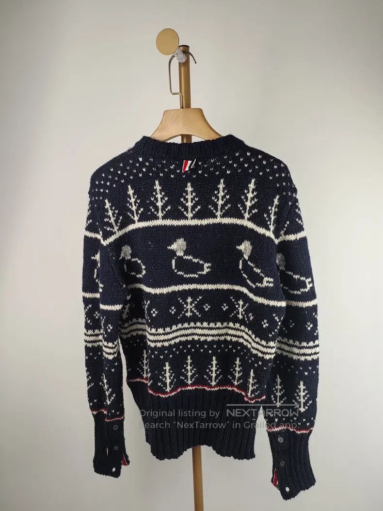Thom Browne Thom Browne Duck Pattern Jacquard Round Neck Sweater Size US S / EU 44-46 / 1 - 2 Thumbnail
