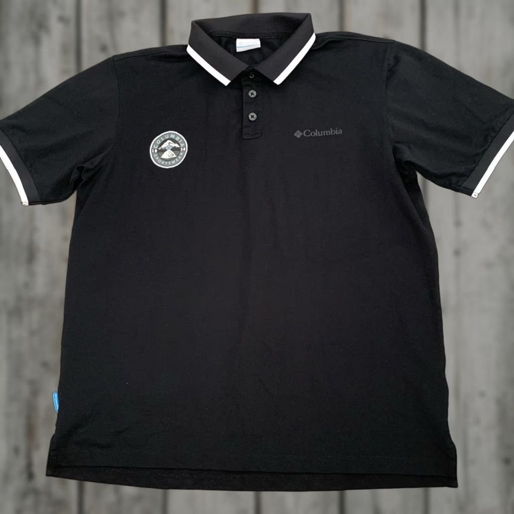 Vintage Columbia Polo Shirt Mens XL Black Ringer Short Sleeve Omni-Wick Logo Shirt Size US XL / EU 56 / 4 - 1 Thumbnail