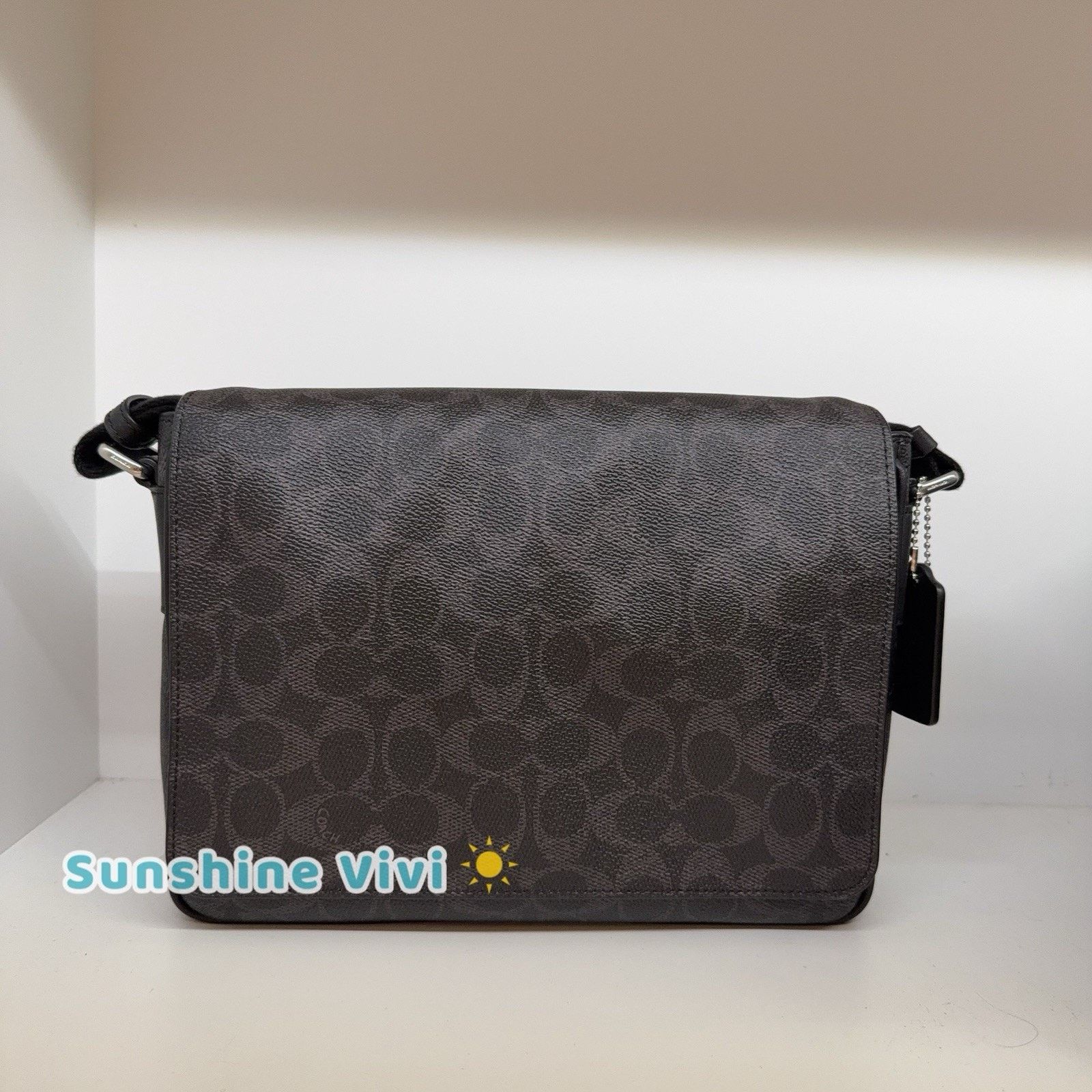 Coach NWT Coach Jack Messenger Bag Canvas CDX87 Black Signature Size ONE SIZE - 1 Thumbnail