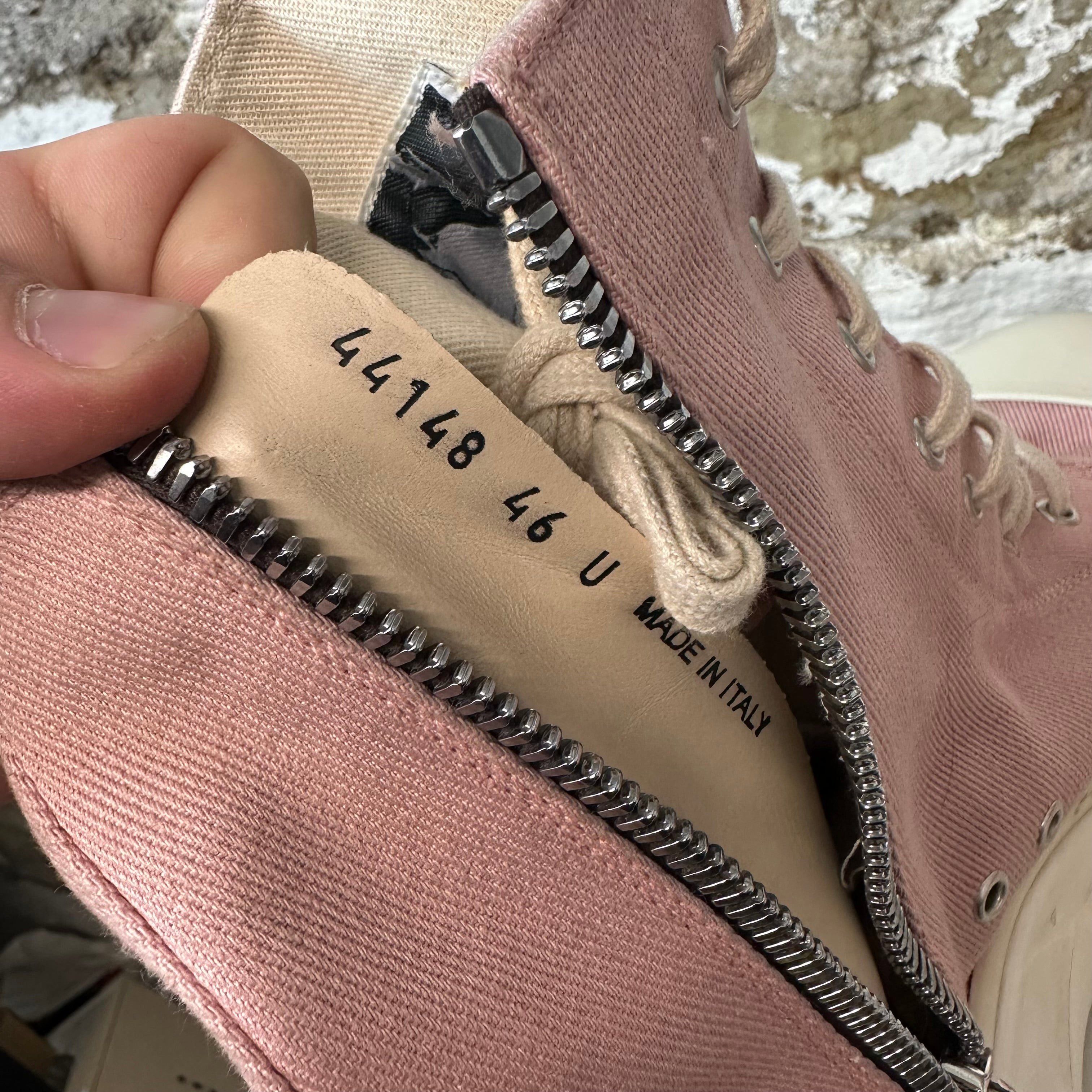Rick Owens Rick Owens Pink Canvas Abstract Cream High Sz 13 (46) Size US 13 / EU 46 - 7 Thumbnail
