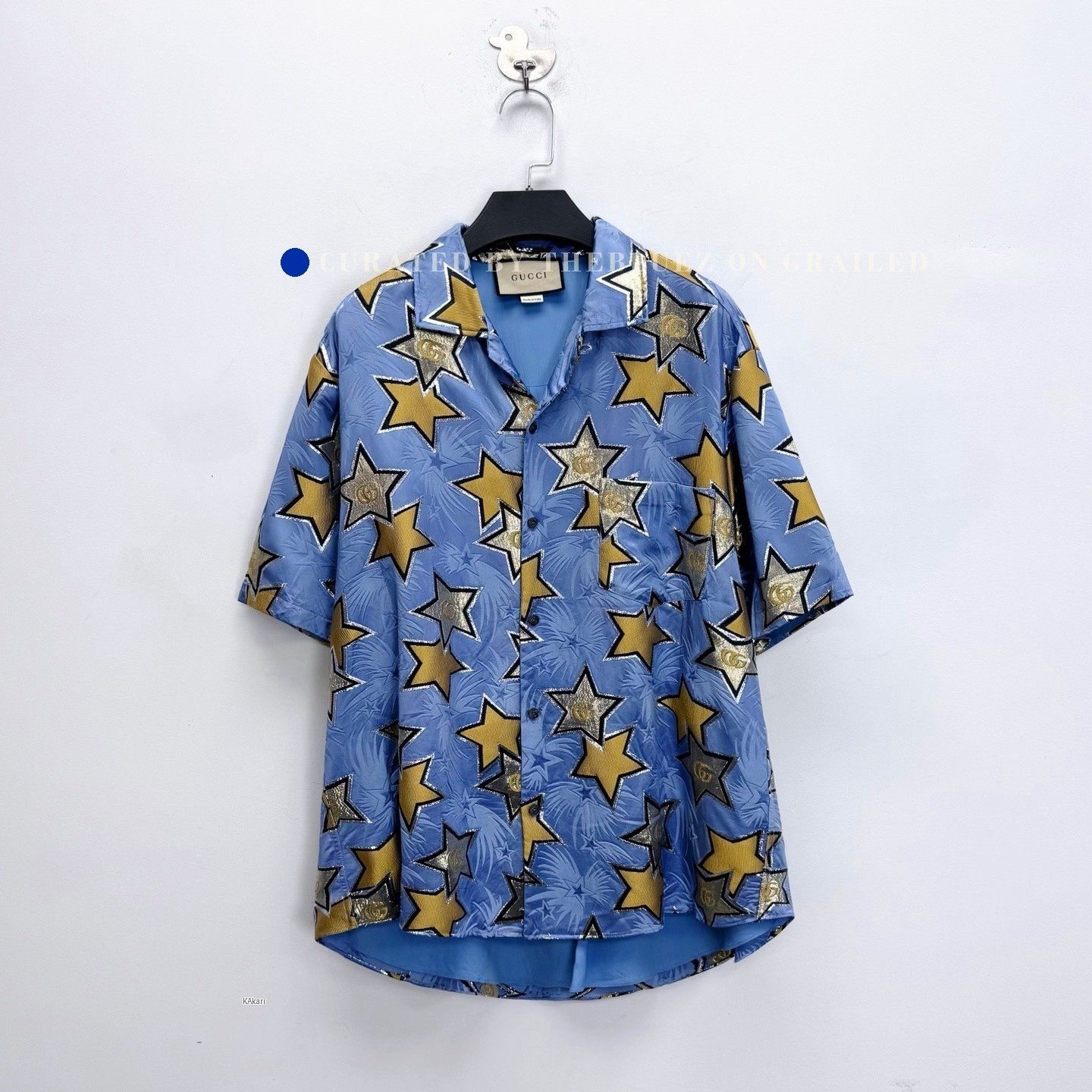 Gucci Gucci Blue Star Double G Print Silk Shirt Size US S / EU 44-46 / 1 - 1 Thumbnail