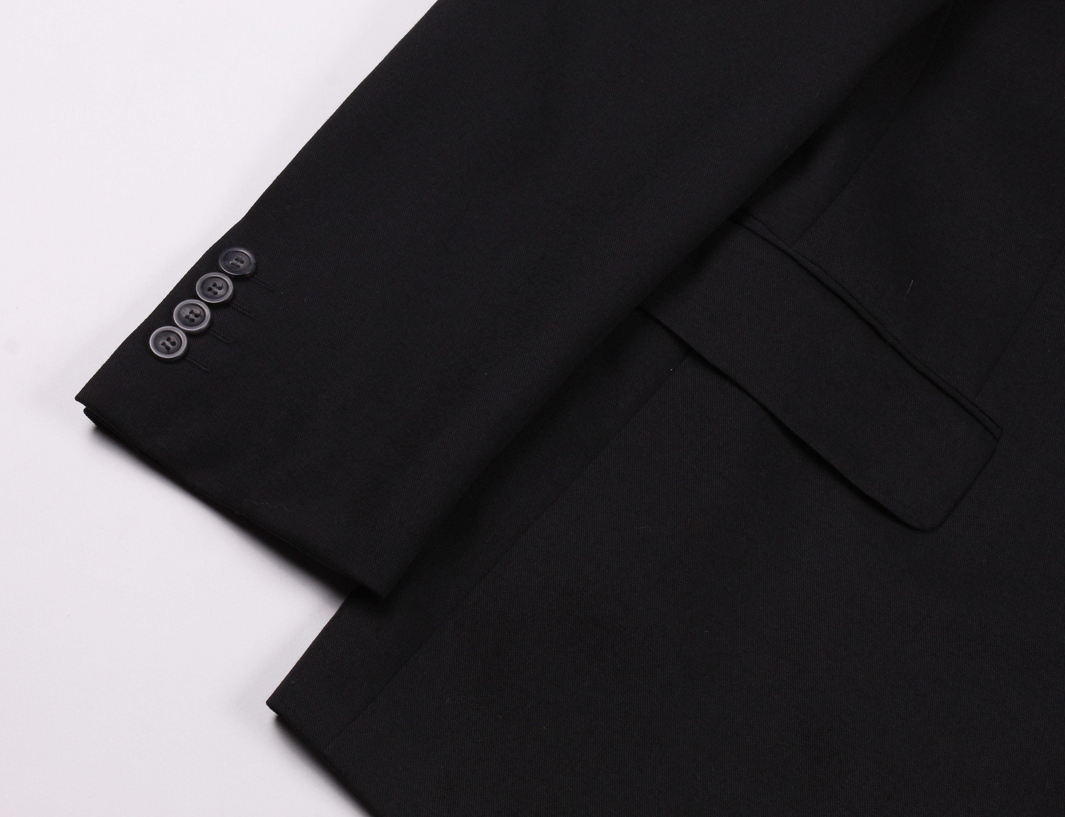 Versace × Versus Versace Vintage Versus Gianni Versace 3 Button Black Wool Blazer Size 52R - 4 Thumbnail
