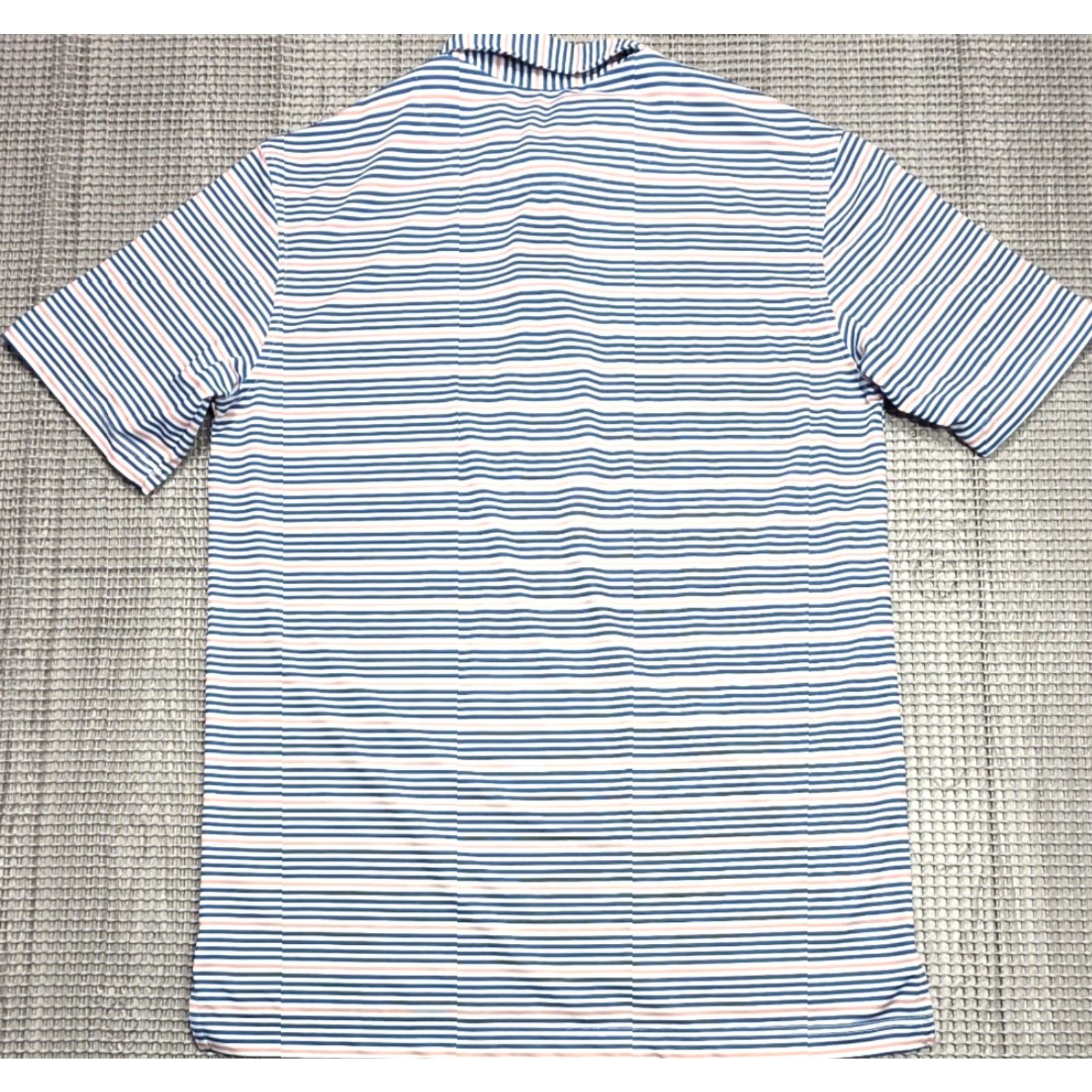 Southern Proper Southern Proper Polo Shirt Mens M Blue Multi Stripe Performance Moisture Wicking Lightweight Short Sleeve Button Logo Size US M / EU 48-50 / 2 - 7 Thumbnail