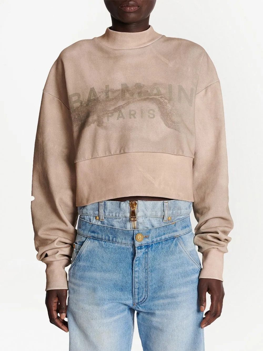 Balmain o1y0625 Sweatshirt in Beige Size XS / US 0-2 / IT 36-38 - 3 Thumbnail