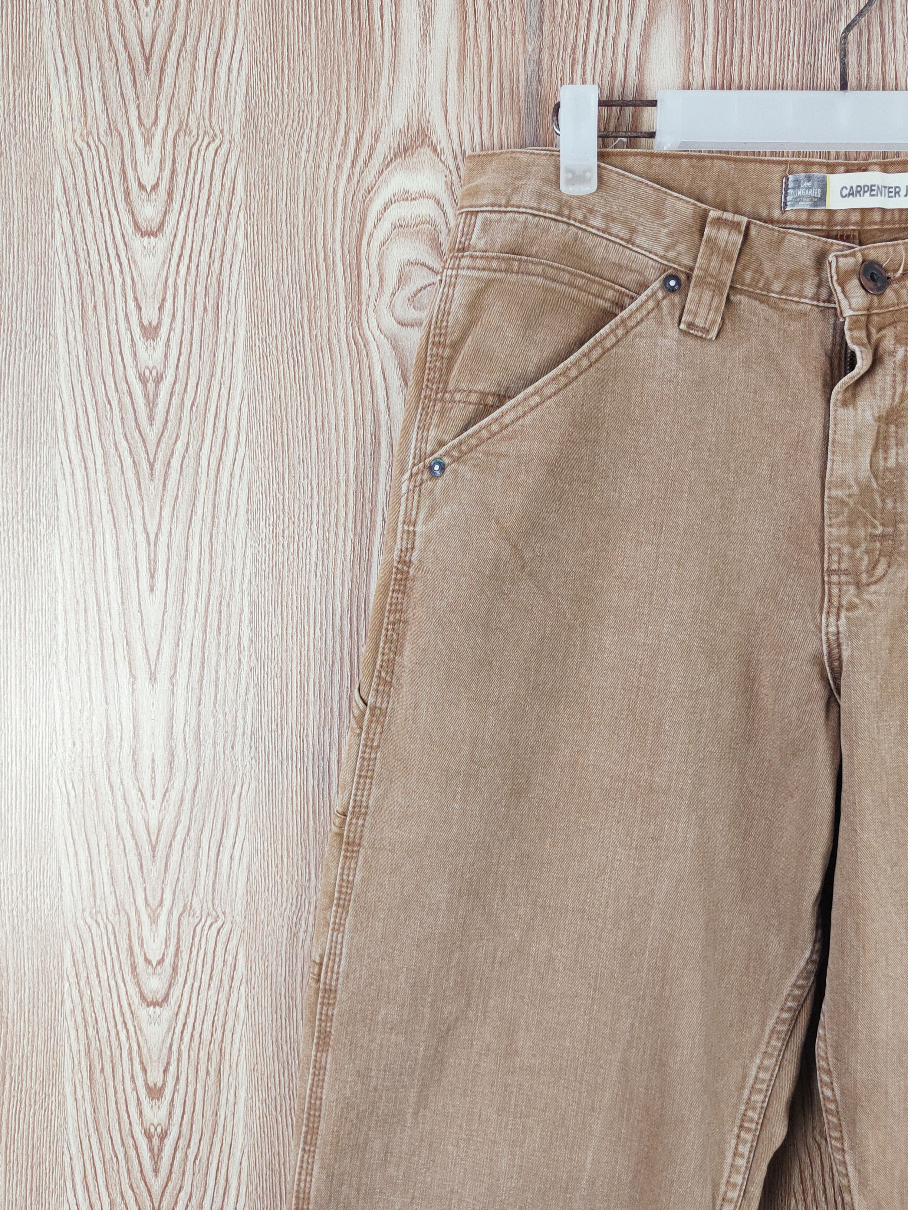 Lee Lee Dungarees Carpenter Brown Distressed Ripped Jeans #W109 Size US 32 / EU 48 - 3 Thumbnail