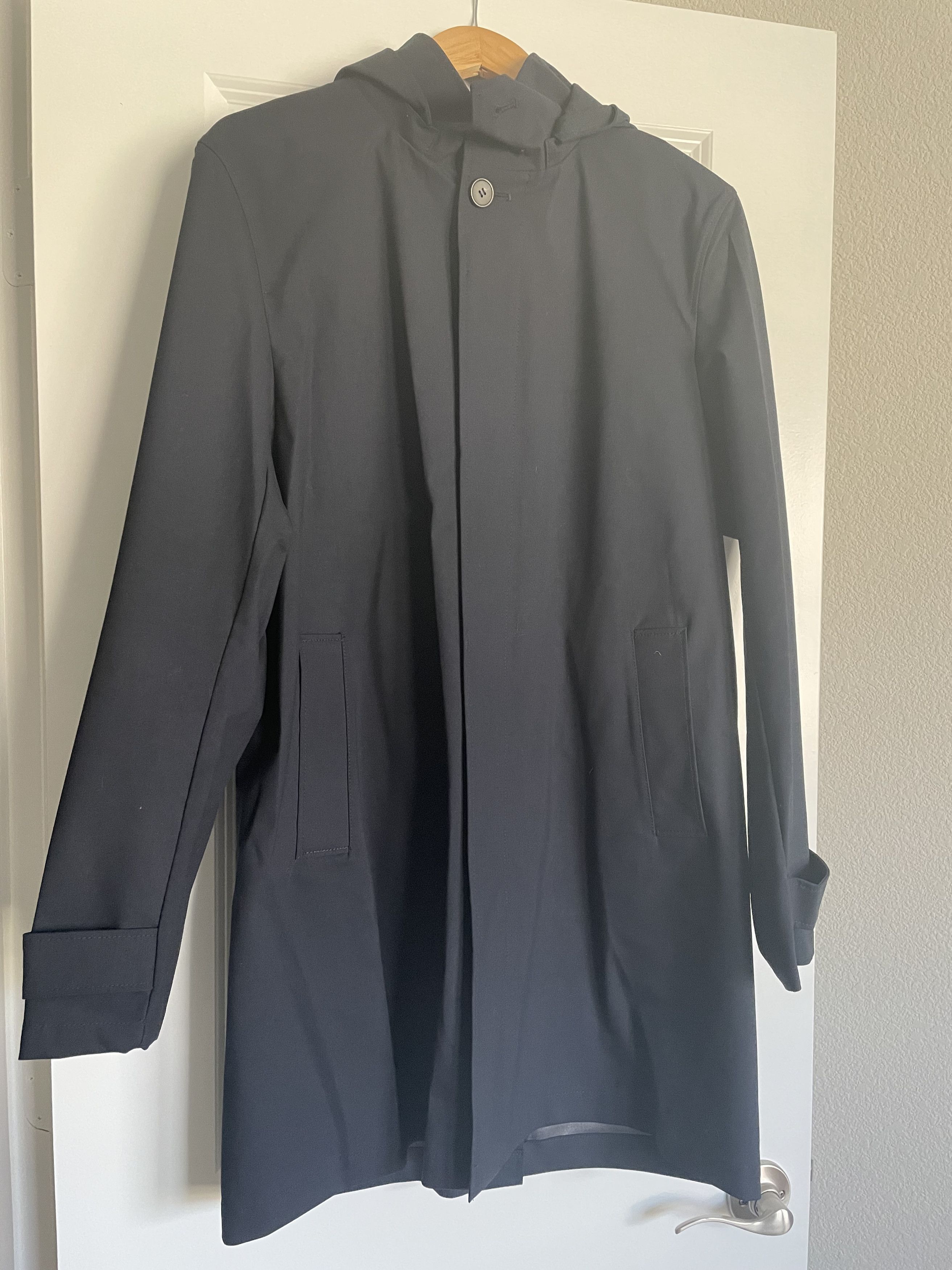 Balibaris Balibaris "Travis" Navy Stretch-Woven Rain Coat Size US M / EU 48-50 / 2 - 2 Thumbnail