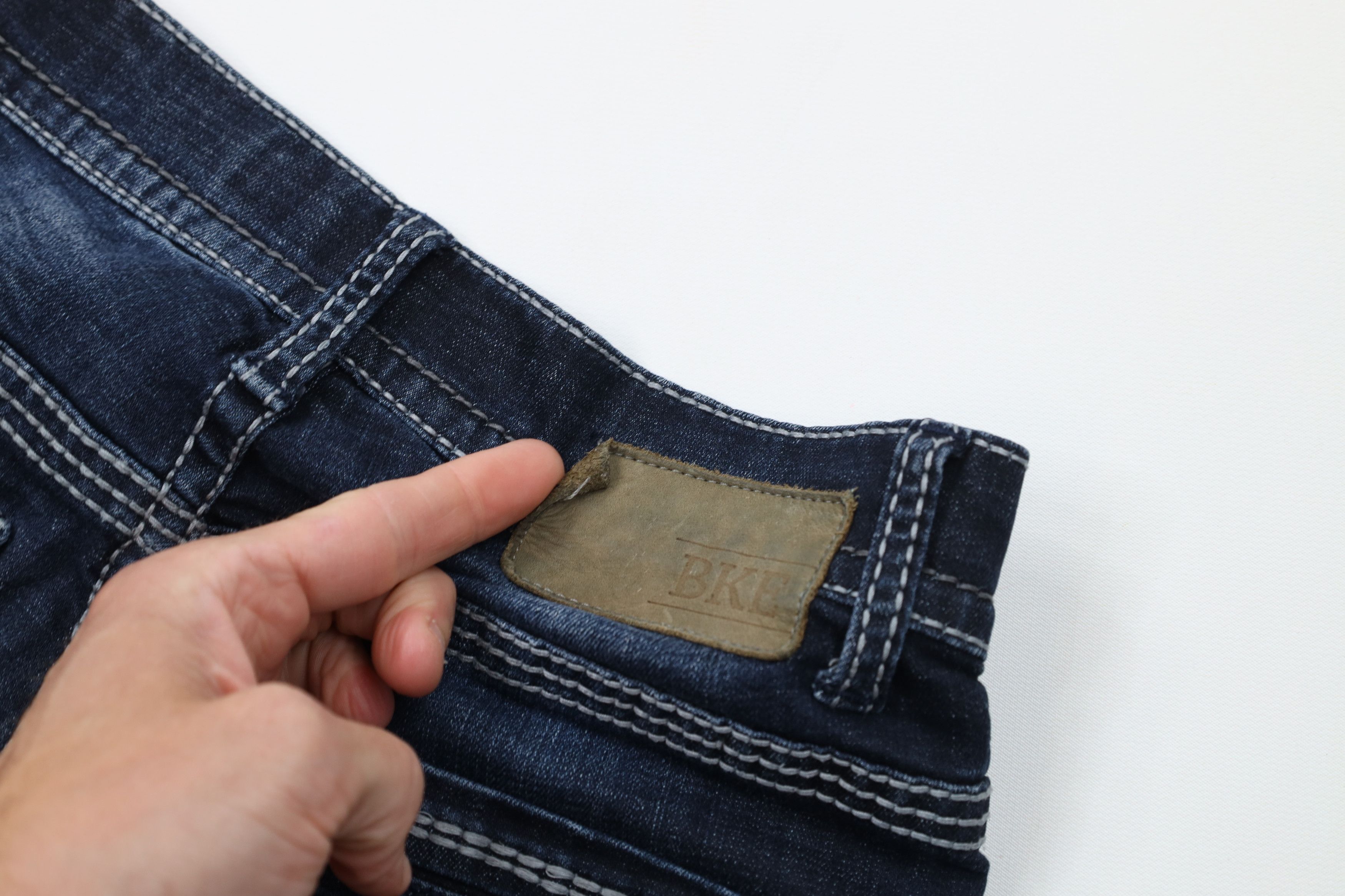 Vintage Buckle BKE Thick Stitch Stretch Bootleg Denim Jeans Blue Size 27" / US 4 / IT 40 - 12 Thumbnail