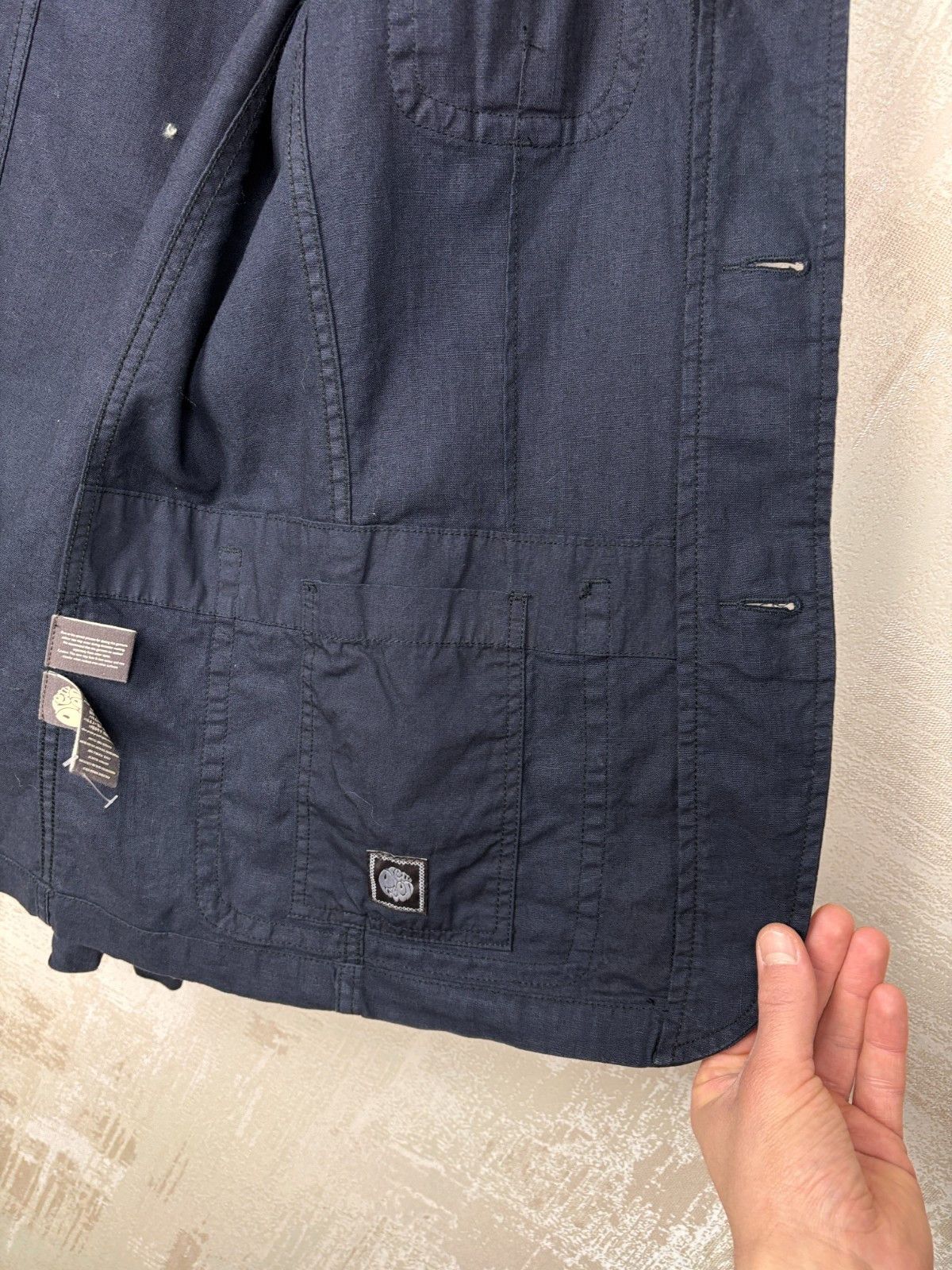 Pretty Green Pretty Green Linen / Cotton Pockets Jacket Navy Size US L / EU 52-54 / 3 - 15 Thumbnail