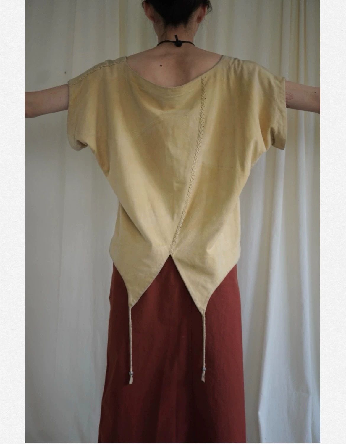 Issey Miyake Issey Miyake 1991 Woven Sheepskin Tuxedo Top Yellow Suede M Size M / US 6-8 / IT 42-44 - 1 Thumbnail