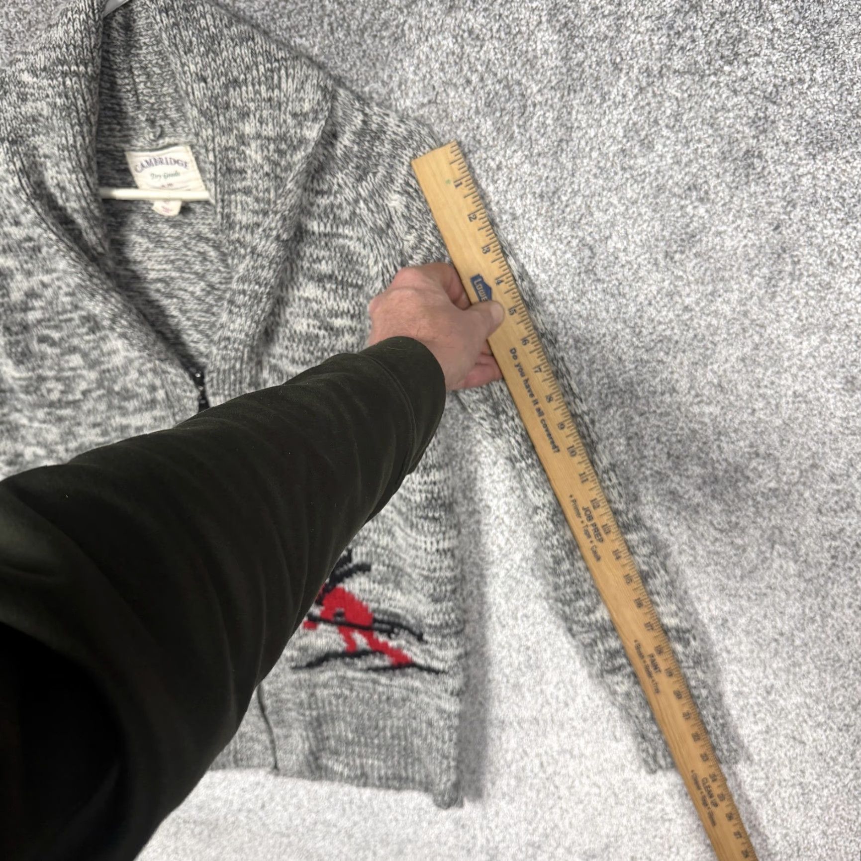 Vintage Cambridge Dry Goods Cardigan Sweater Womens L Gray Raglan Knit Full Zip Winter Ski Vintage No Size L / US 10 / IT 46 - 3 Thumbnail