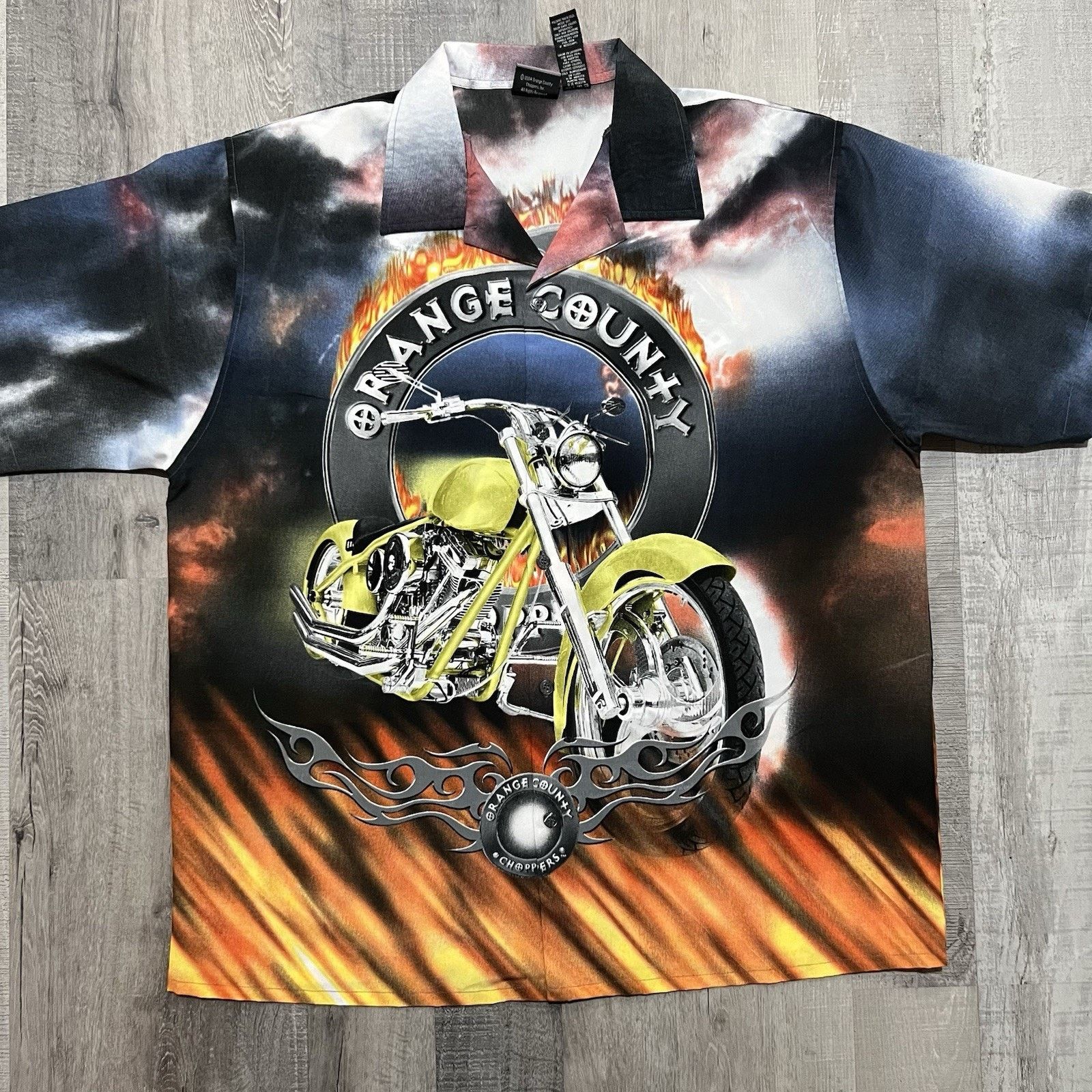 Other VTG Orange County Choppers AOP Tribal Flames Button Shirt Size US XL / EU 56 / 4 - 1 Thumbnail