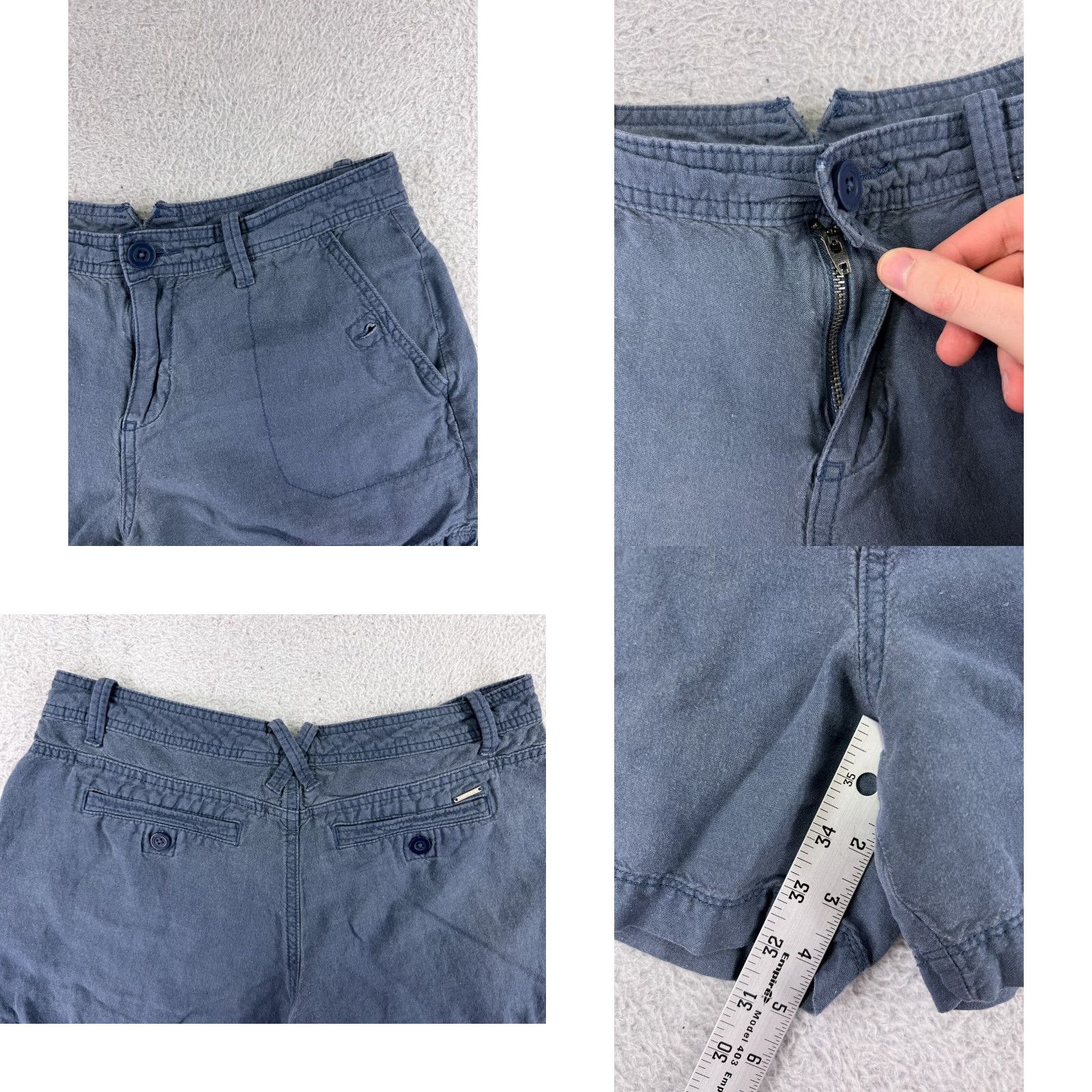 Calvin Klein Calvin Klein Shorts Women 6 Blue Linen Blend Woven Bush Pockets 29x5 - Regular, Blue, Linen Blend, 6, Women, Calvin Klein, Shorts Size 28" / US 6 / IT 42 - 8 Thumbnail