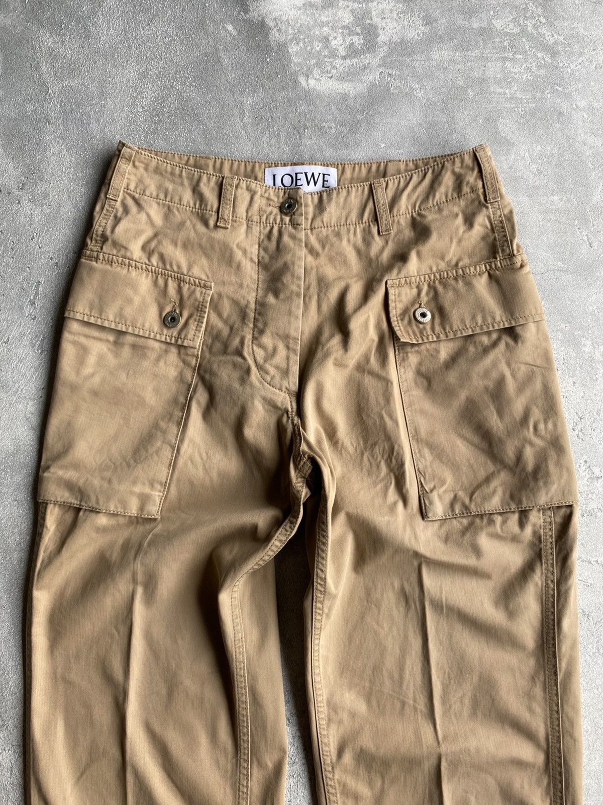 Loewe Loewe Cotton High Waist Cargo Pants Women Size 38" / US 16 / IT 52 - 2 Thumbnail
