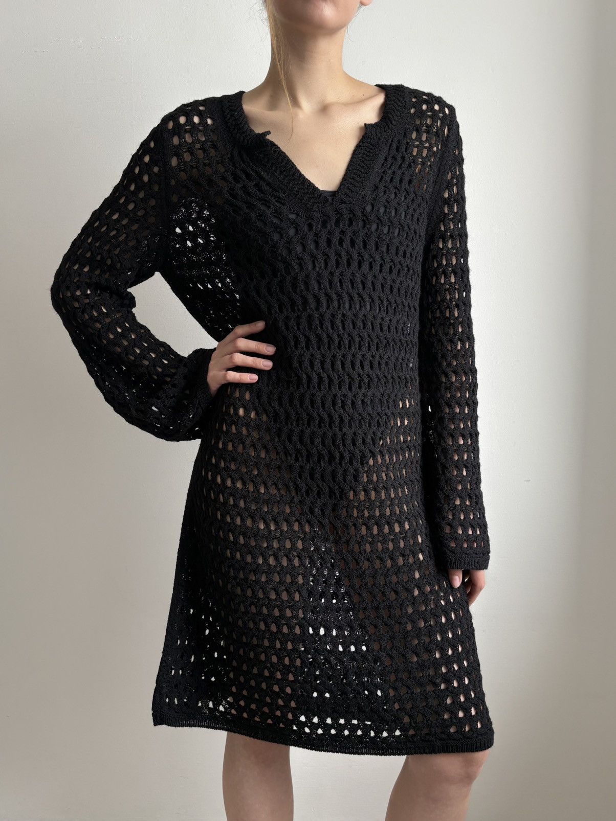 DOROTHEE SCHUMACHER Dorothee Schumacher Modern Pointelle Mini Dress Wool Crochet Size L / US 10 / IT 46 - 3 Thumbnail