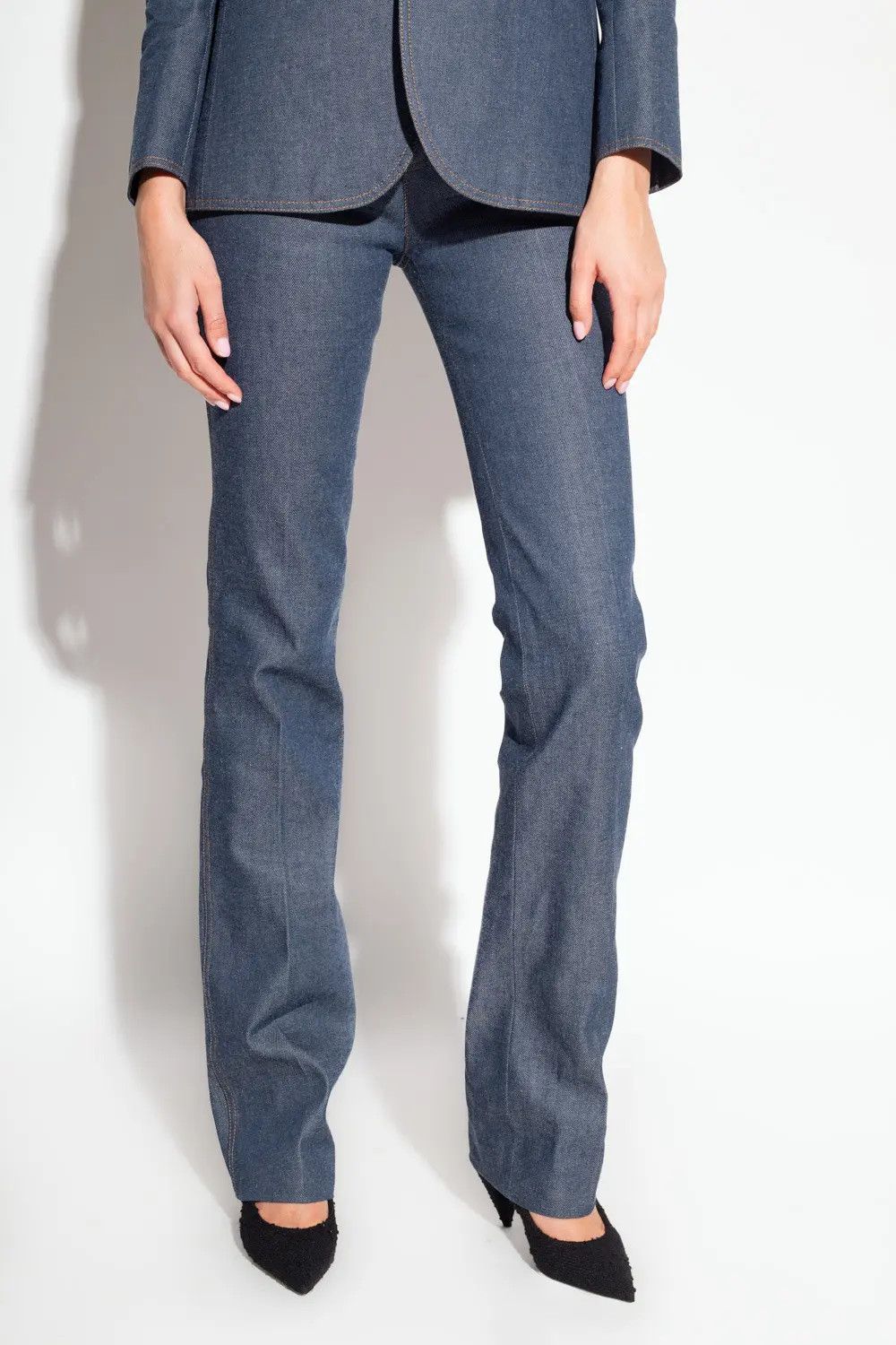 Saint Laurent Paris o1b1hav111224 Straight-leg Pants in Denim in Blue Size 30" / US 8 / IT 44 - 3 Thumbnail