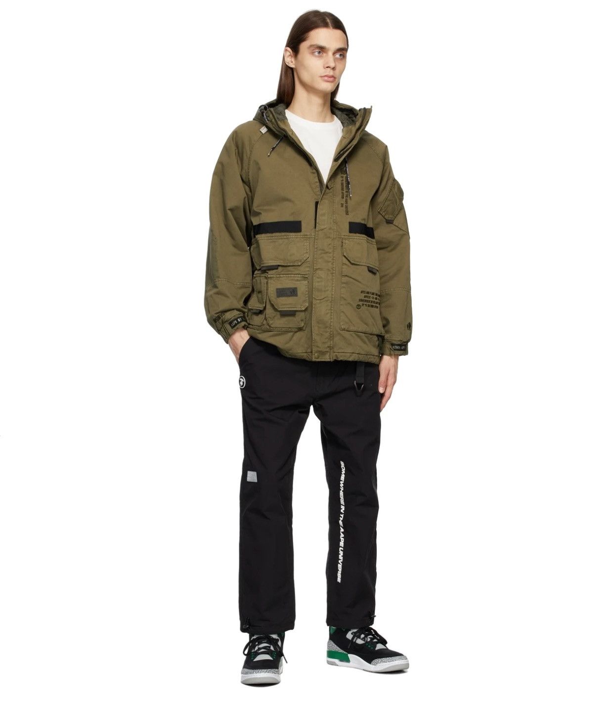 Aape Aape by A Bathing Ape Khaki Bomber Jacket - Quilted Lining Size US L / EU 52-54 / 3 - 4 Thumbnail