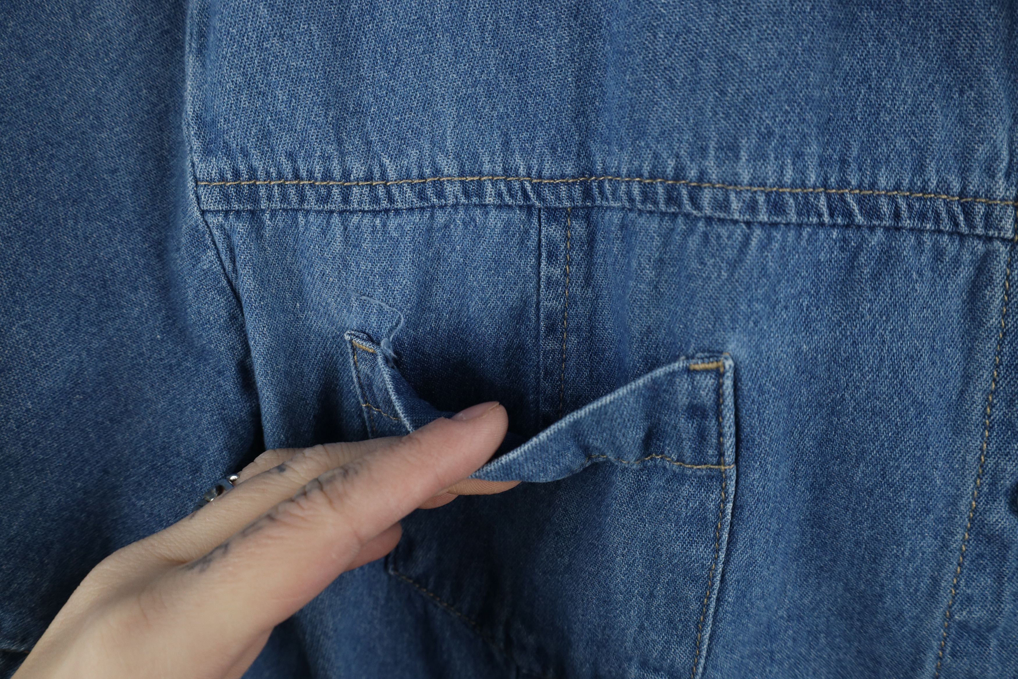 Vintage Vintage 90s Y2K Babydoll Snap Button Denim Jean Shirt Blue Size M / US 6-8 / IT 42-44 - 4 Thumbnail