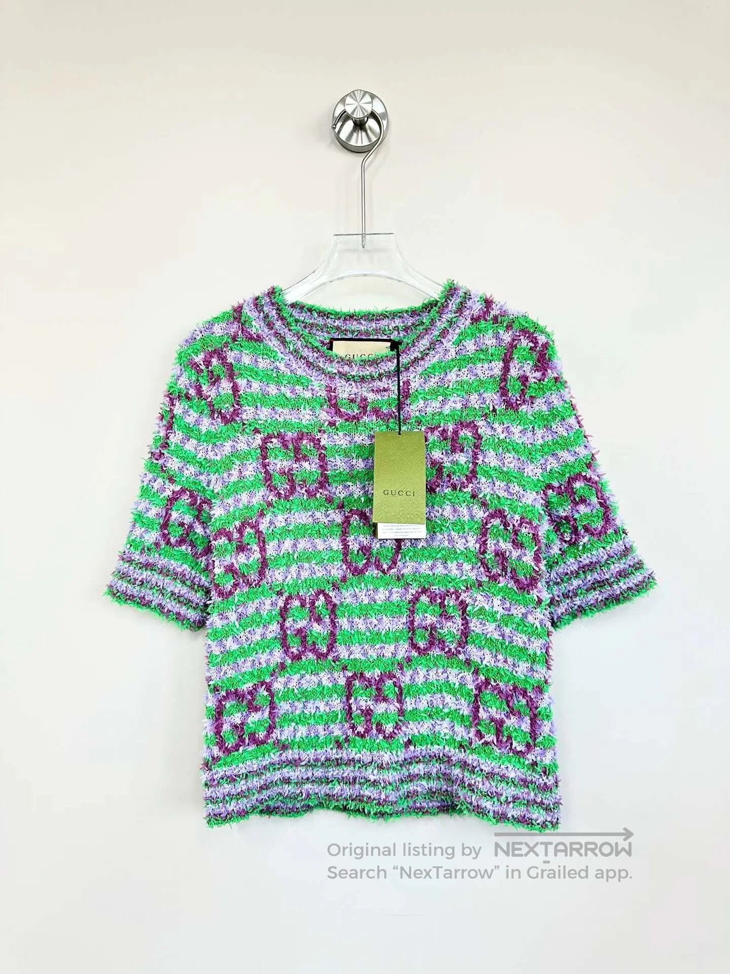 Gucci Guicci Color Block Double G Full Print Logo Knit Short Sle Size XS / US 0-2 / IT 36-38 - 1 Thumbnail