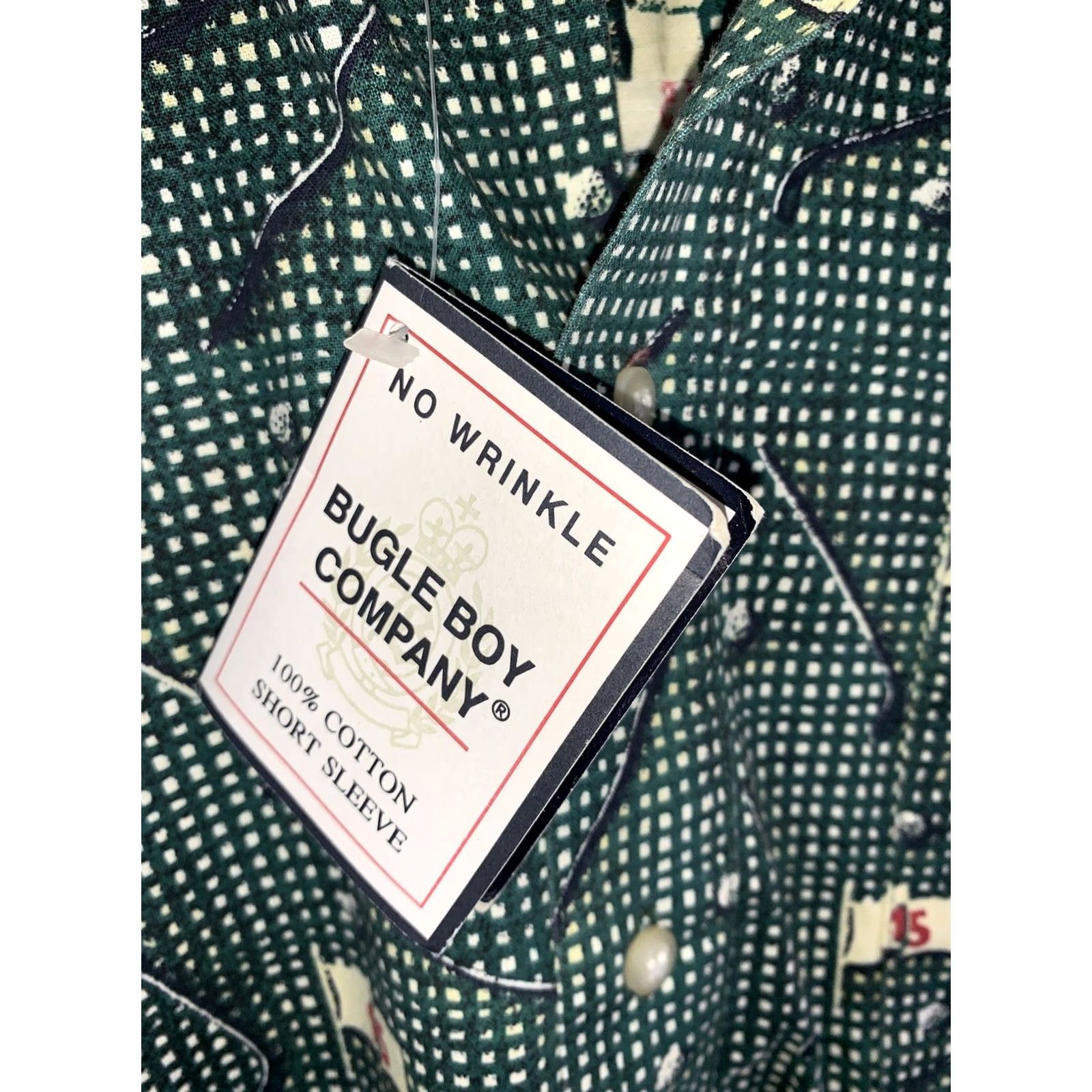 Bugle Boy VINTAGE Bugle Boy All Over Golf Print Cotton Short Sleeve Button Up Mens NWT Size US 33 - 3 Thumbnail